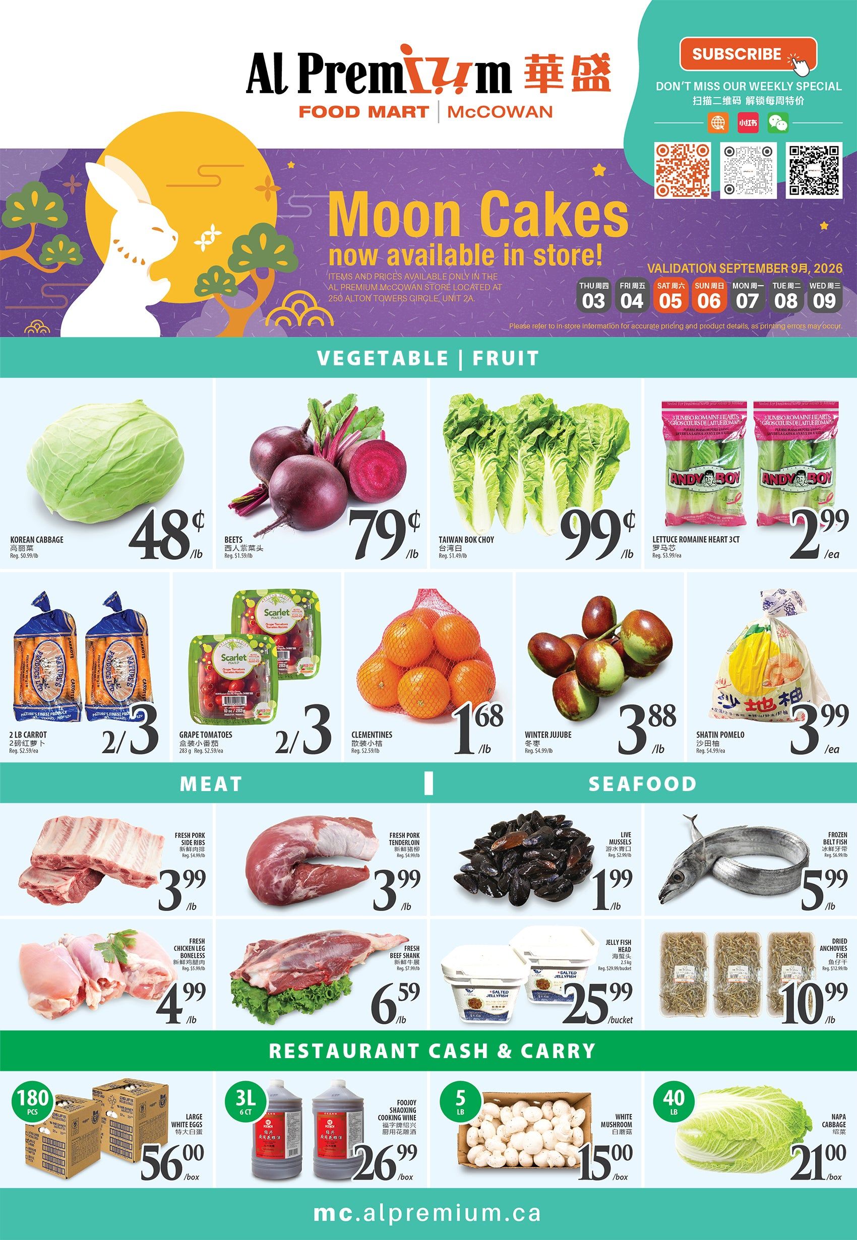 Al Premium Food Mart (McCowan) Flyer September 3 to 9