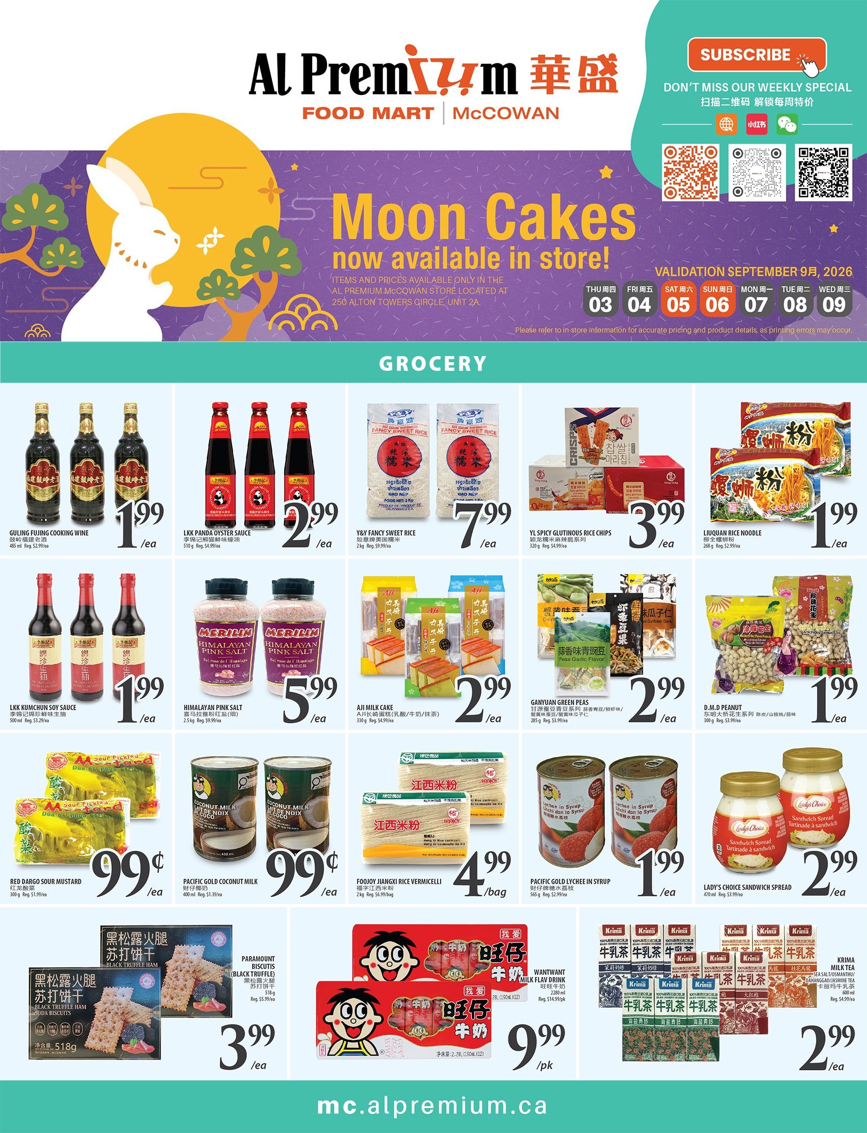 Al Premium Food Mart (McCowan) Flyer September 3 to 9