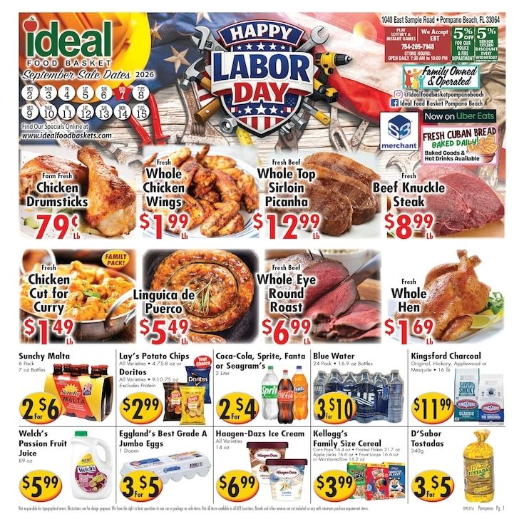 Ideal Food Basket (Pompano Beach, FL) Weekly Ad September 9 - 15, 2026