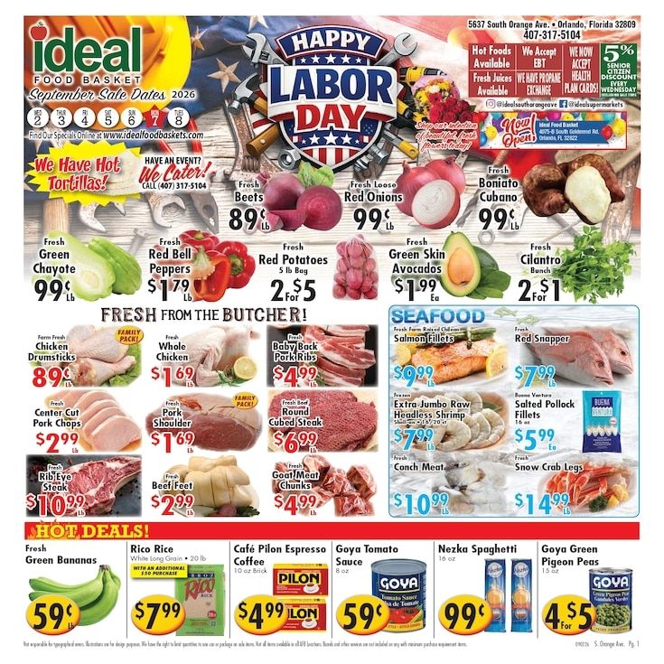 Ideal Food Basket (5637 South Orange Ave, Orlando, FL) Weekly Ad September 2 - 8, 2026