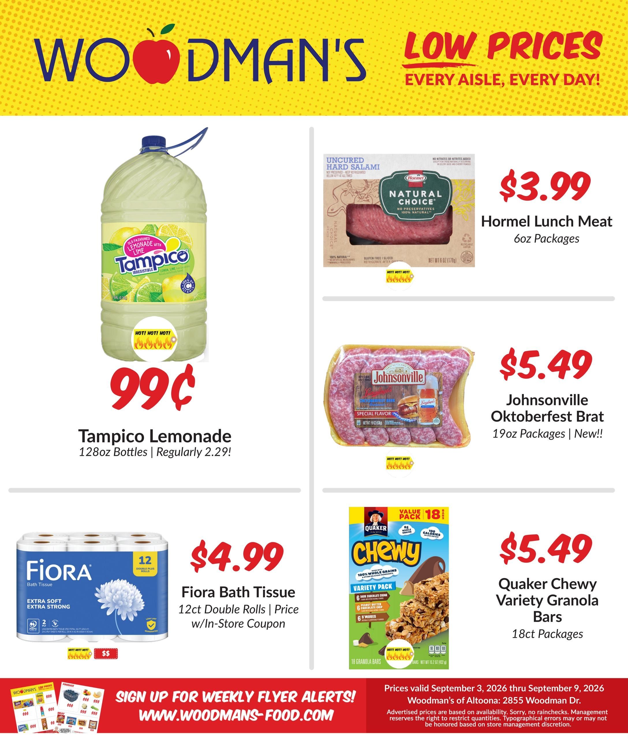Woodman's Food Market (Cadott-Eau Claire Area, WI) M1000 Weekly Weekly Ad September 3 - 9, 2026