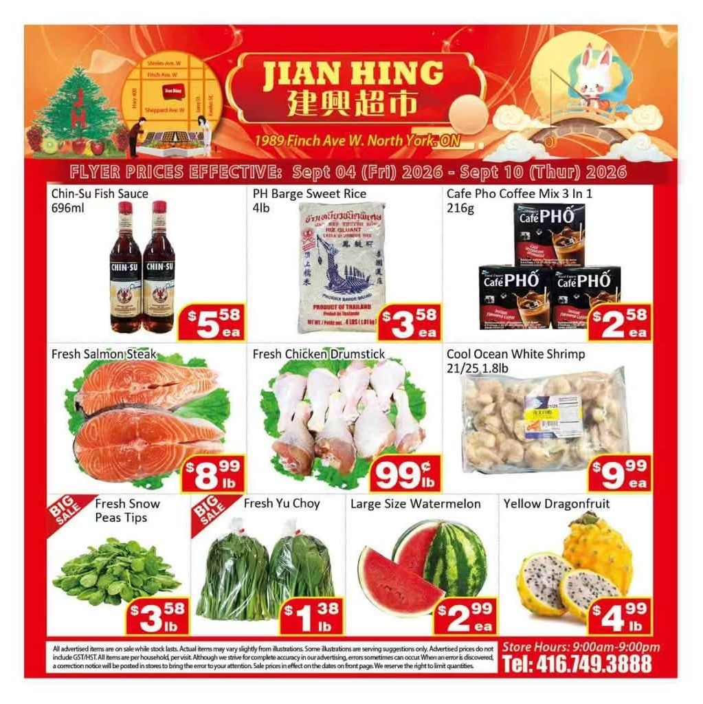 Jian Hing Supermarket (North York) Flyer September 4 to 10