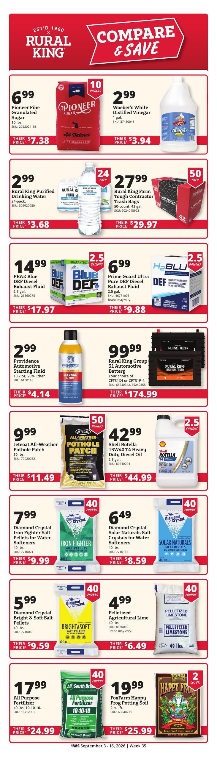 Rural King (Gainesville Area, FL) Weekly Ad September 3 - 16, 2026