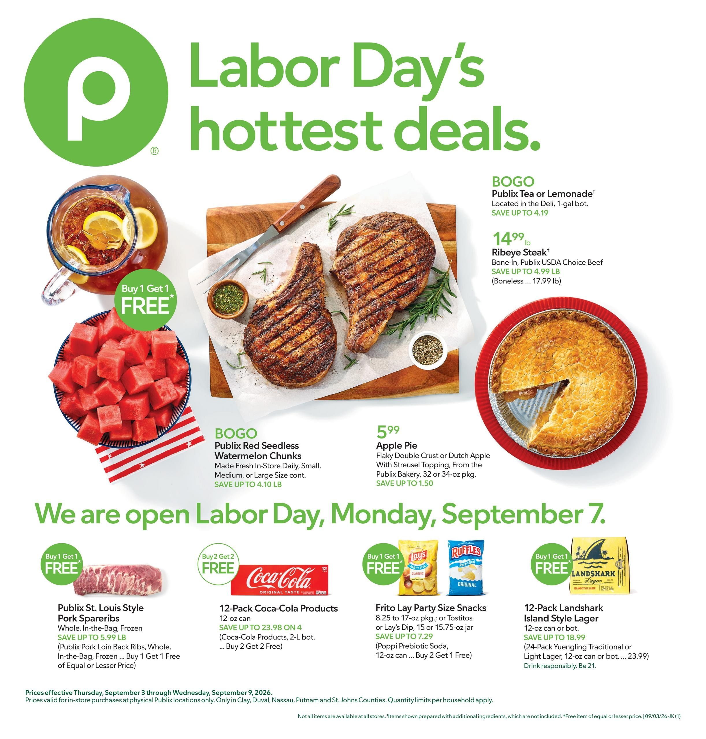 Publix (Saint Augustine Area, FL) Weekly Ad September 3 - 9, 2026