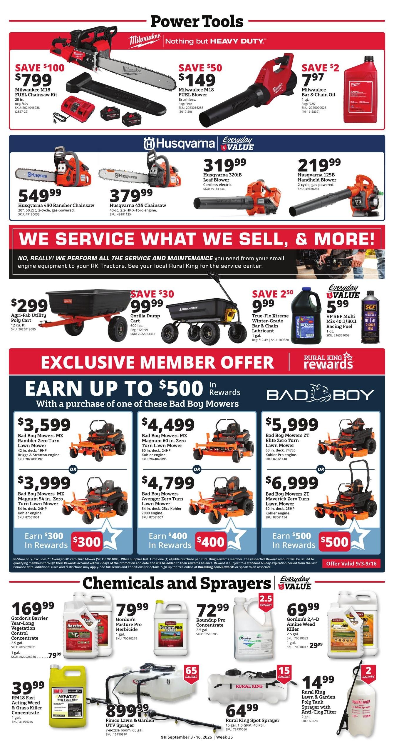 Rural King (Booth Area, AL) Weekly Ad September 3 - 16, 2026