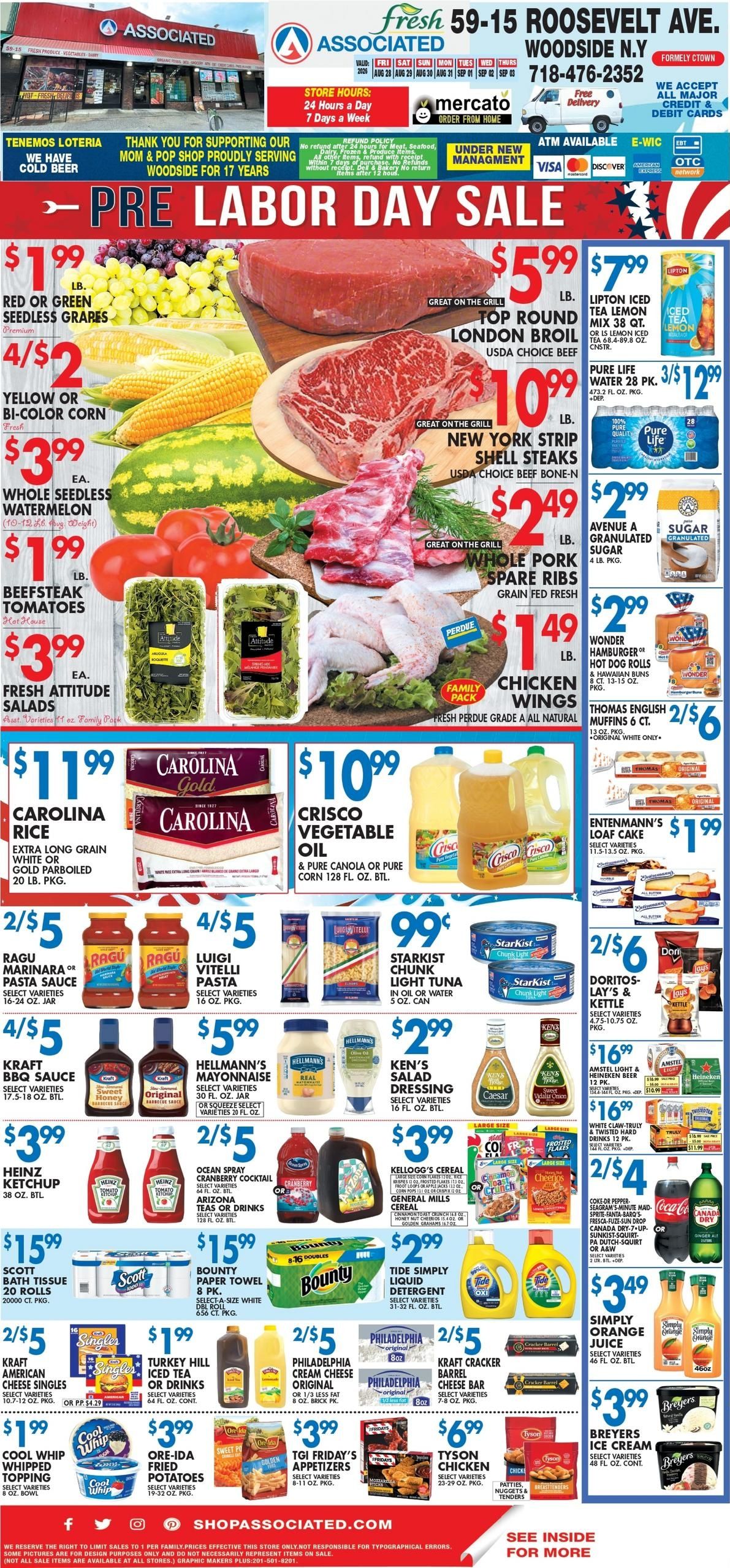 Associated Supermarkets (Astoria Area, NY) Weekly Ad August 28 - September 3, 2026