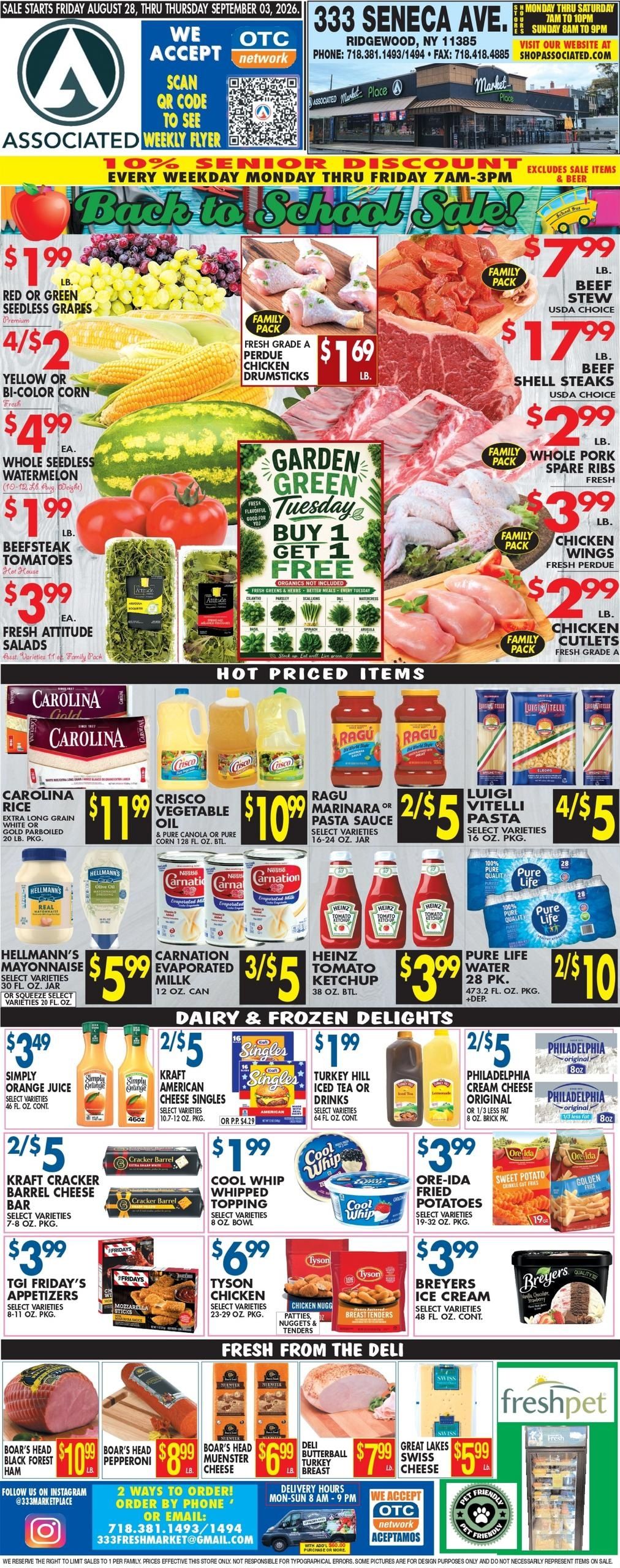 Associated Supermarkets (Maspeth Area, NY) Weekly Ad August 28 - September 3, 2026