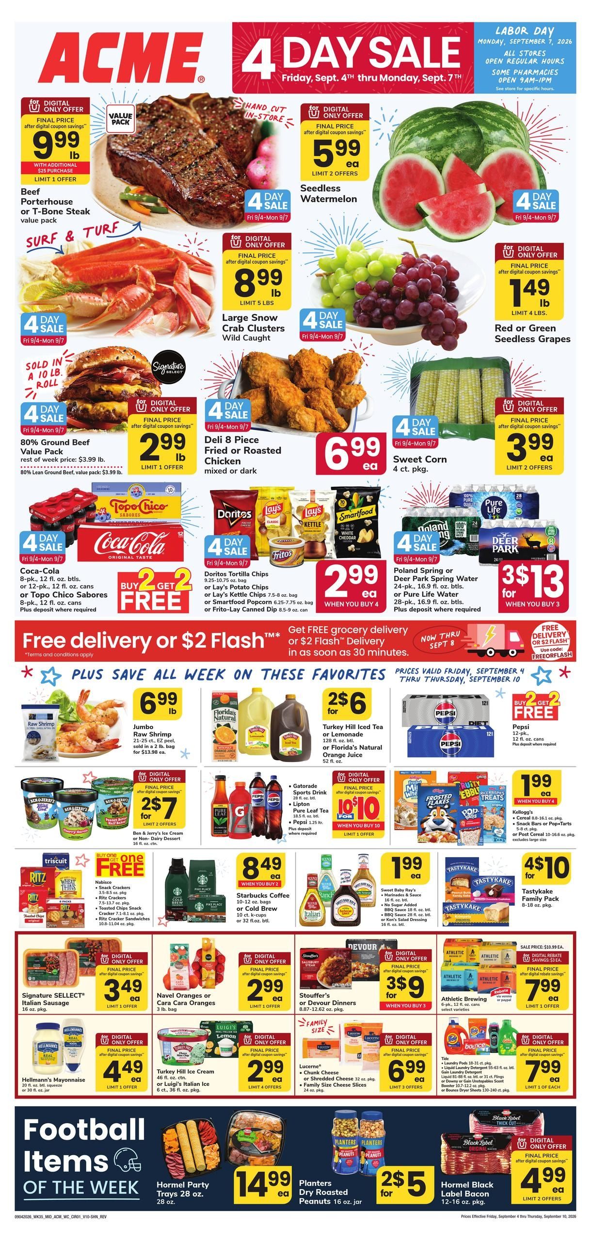 Acme Markets (Toms River Area, NJ) Weekly Ad September 4 - 10, 2026