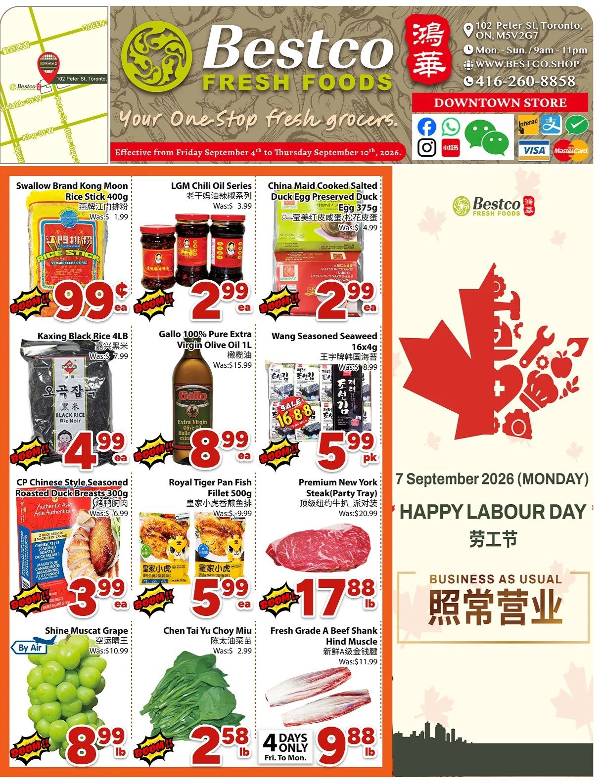 BestCo Food Mart (Downtown Toronto) Flyer September 4 to 10