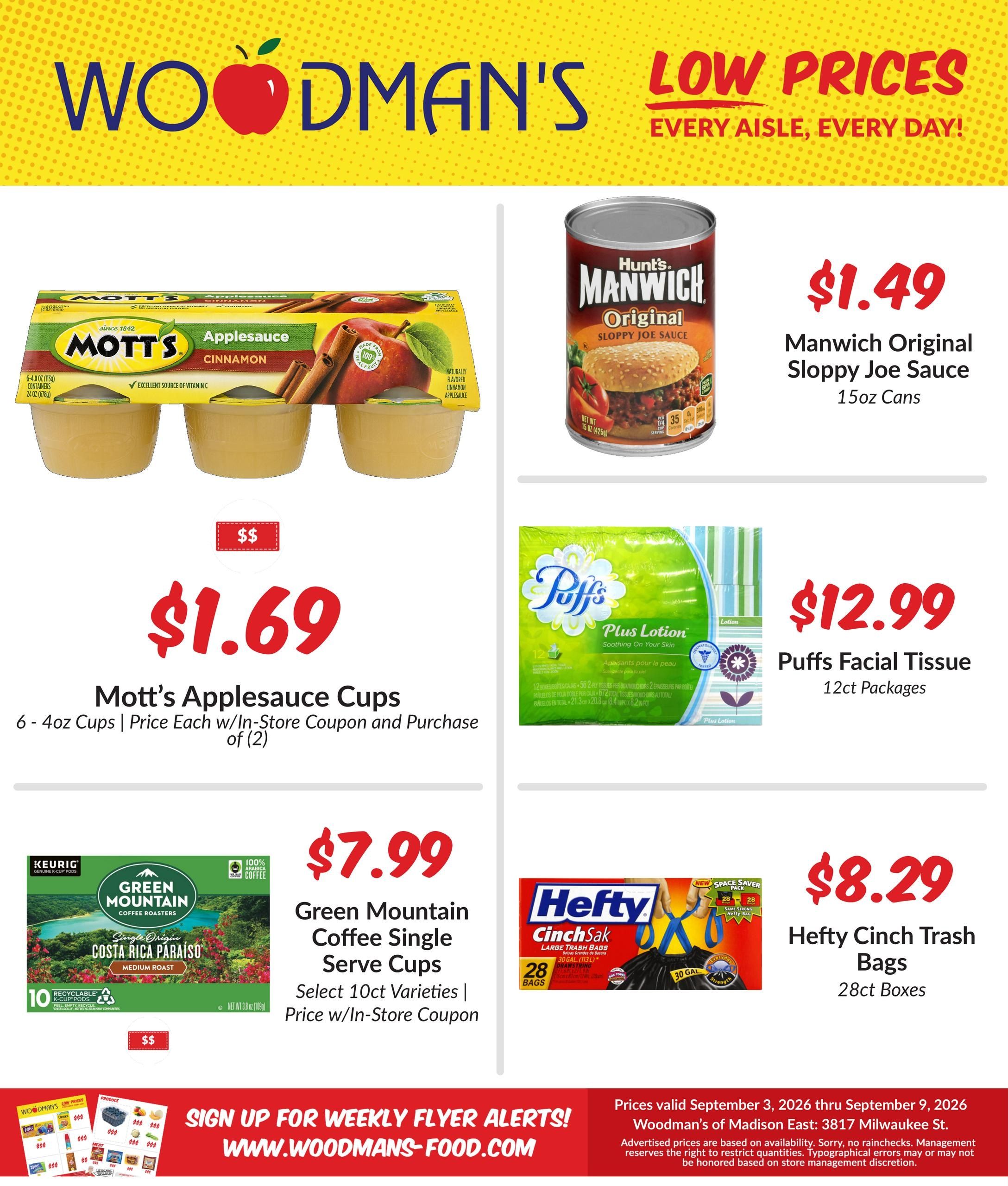 Woodman's Food Market (Cottage Grove Area, WI) M1000 Weekly Weekly Ad September 3 - 9, 2026