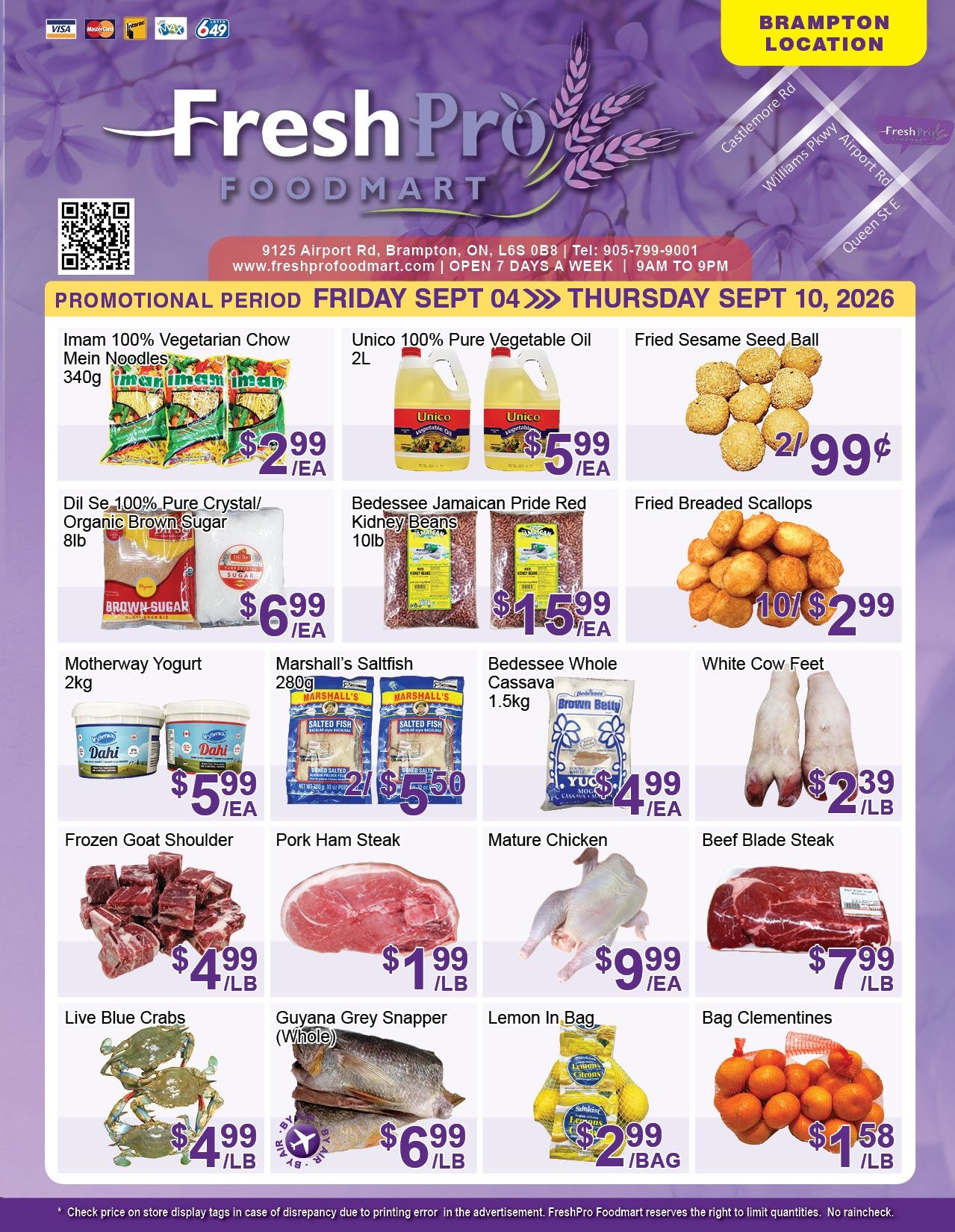 FreshPro Foodmart (Brampton) Flyer September 4 to 10