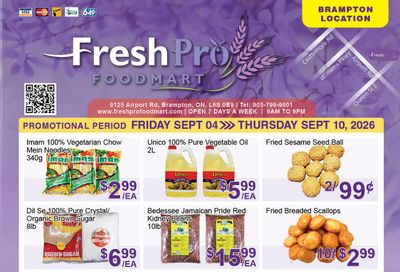 FreshPro Foodmart (Brampton) Flyer September 4 to 10