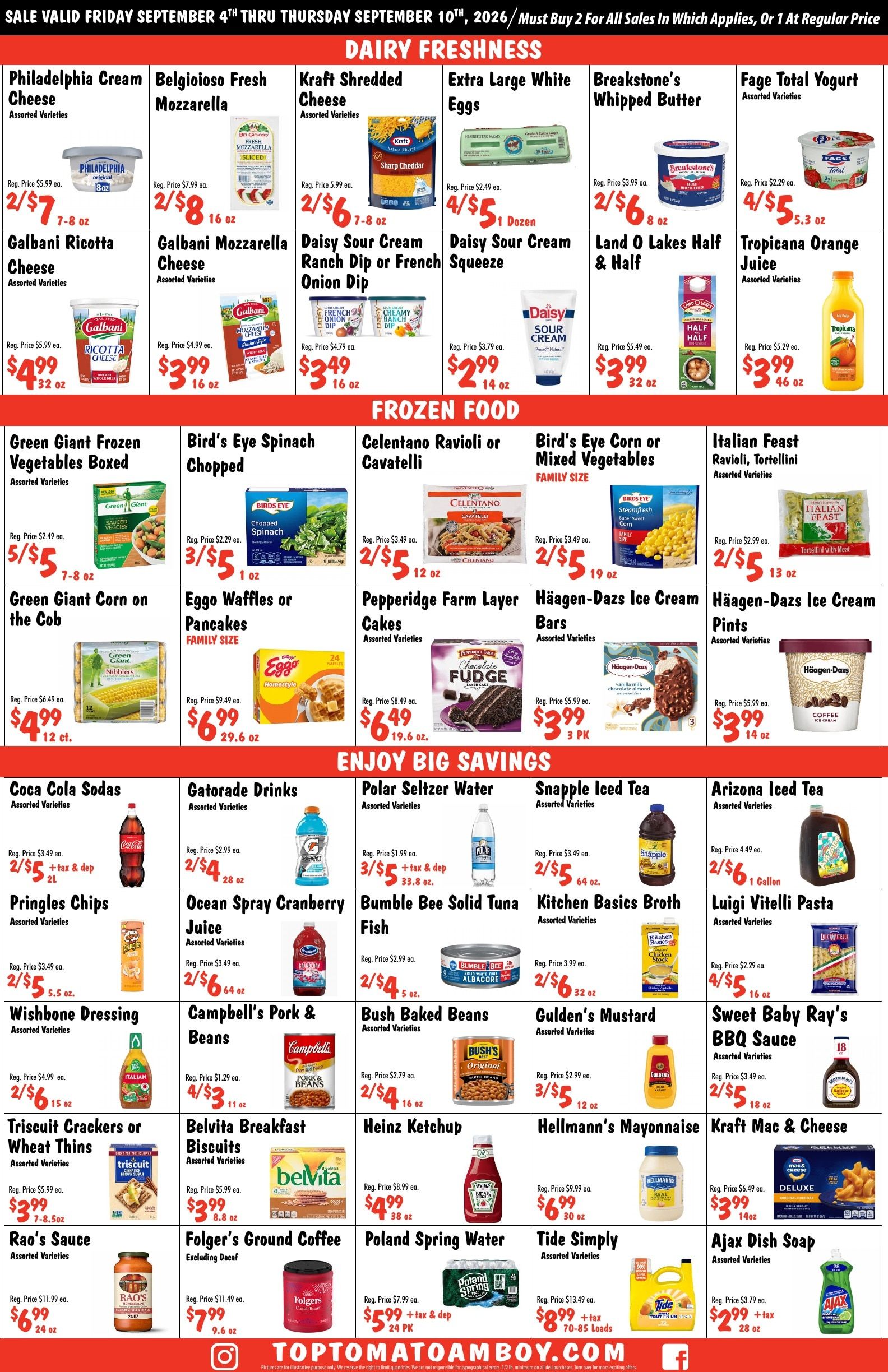 Top Tomato Amboy Weekly Ad September 4 - 10, 2026