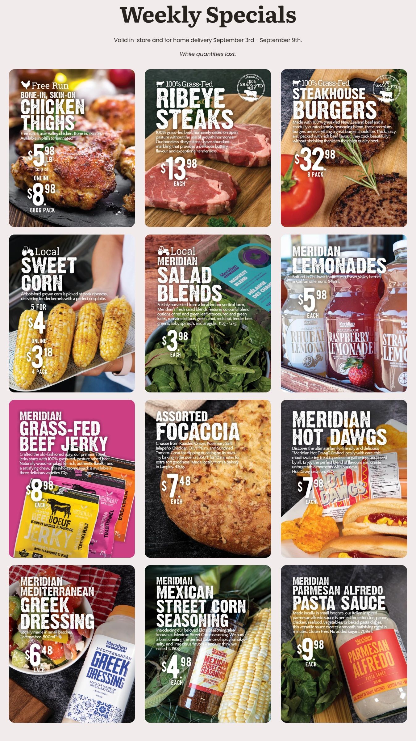 Meridian Farm Market Flyer September 3 to 9