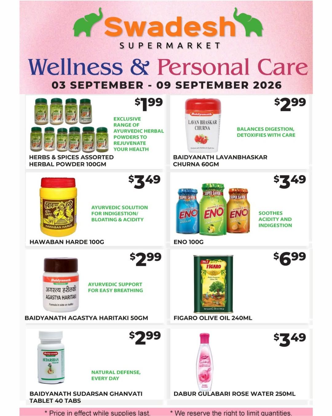 Swadesh Supermarket Flyer September 3 to 9