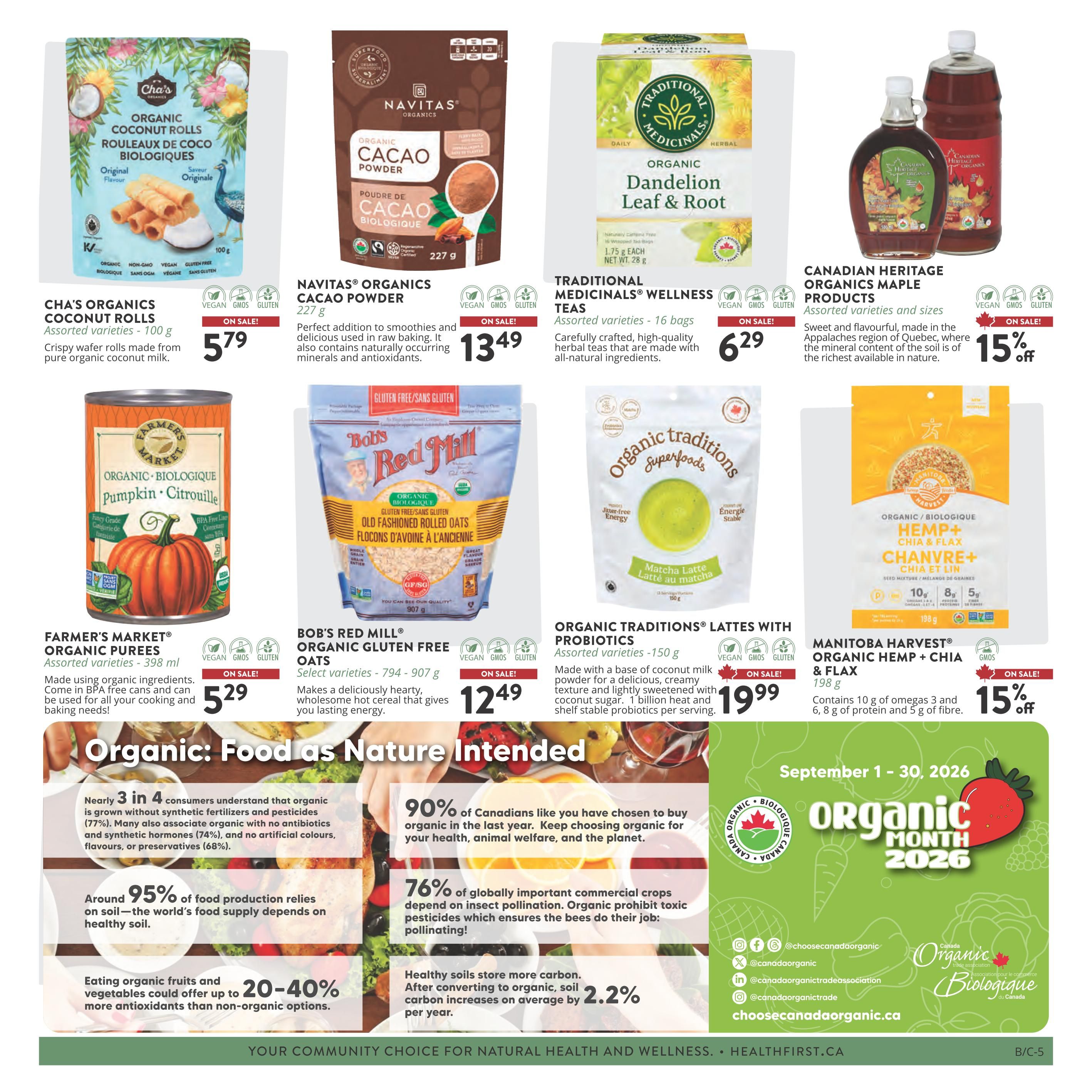 Foodsmith's Health First Monthly Flyer September 1 to 30