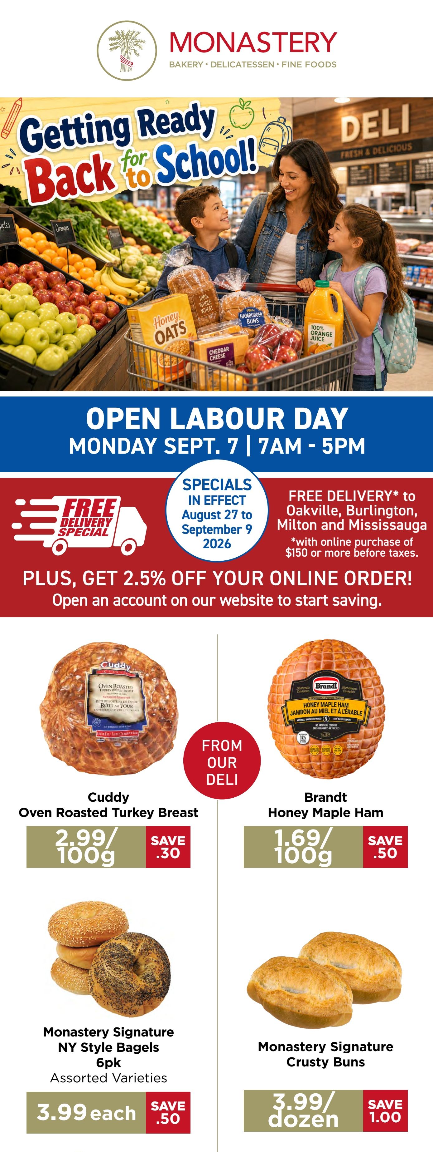 Monastery Bakery Flyer August 27 to September 9
