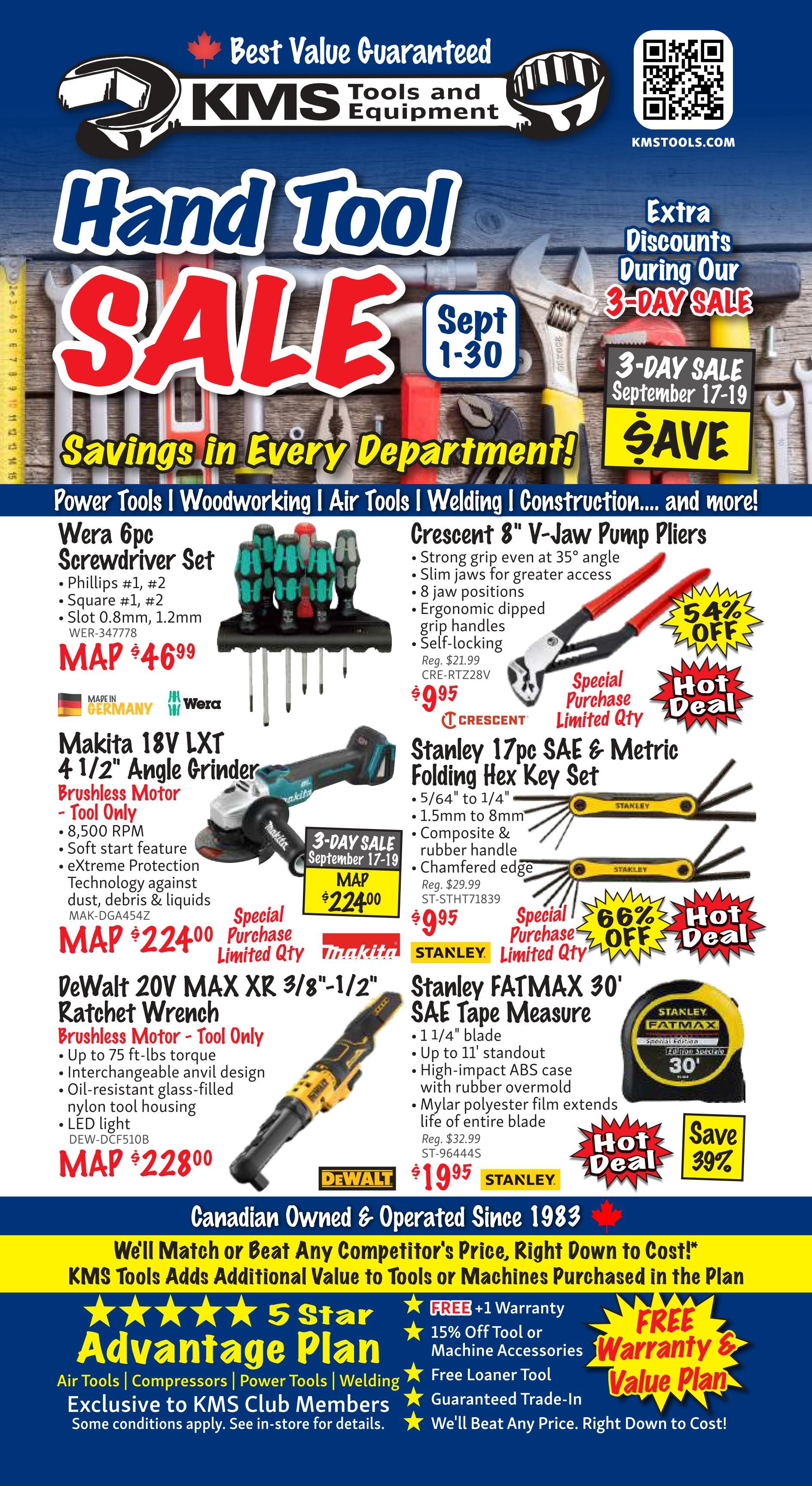 KMS Tools and Equipment Flyer September 1 to 30