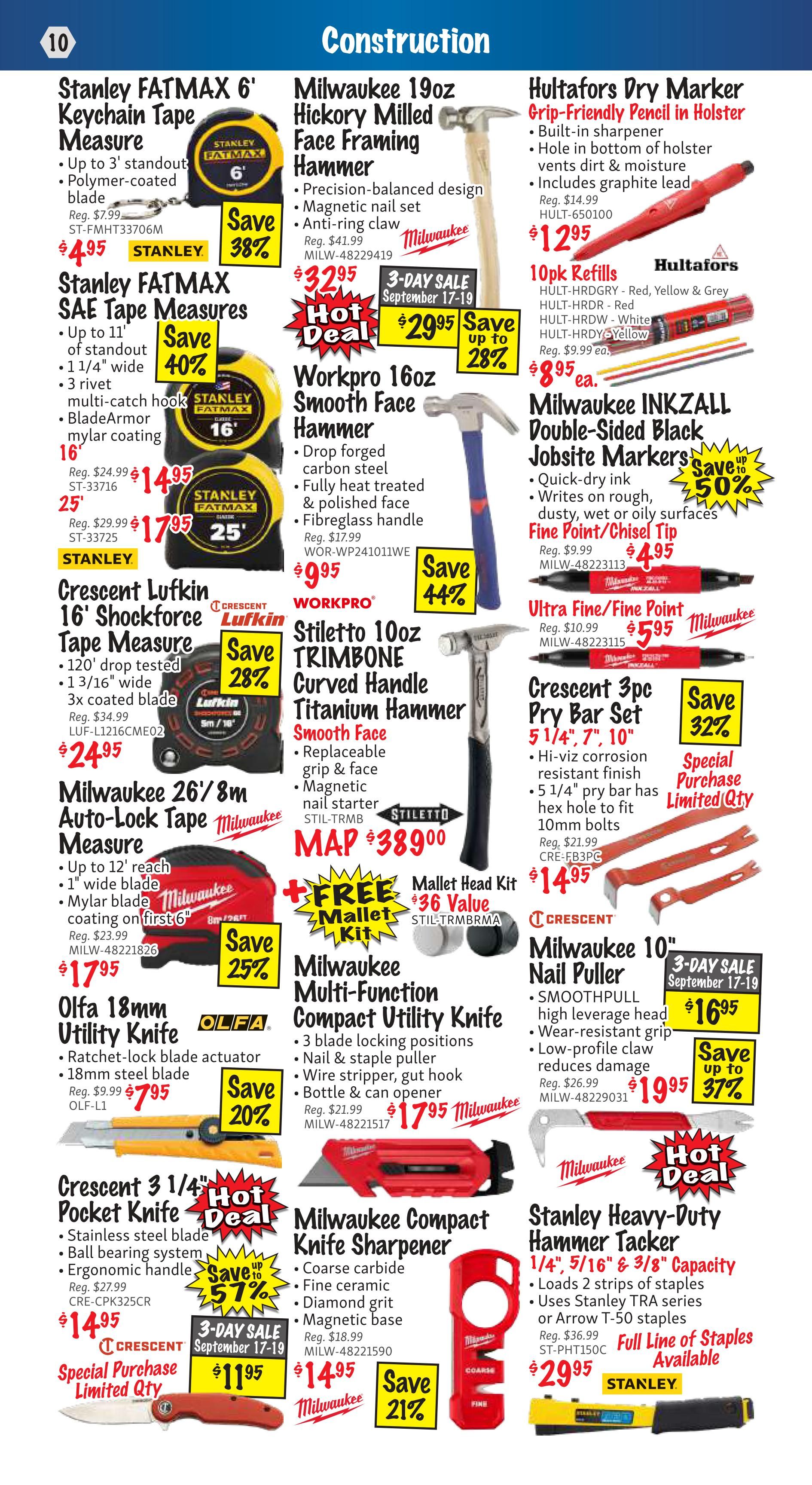 KMS Tools and Equipment Flyer September 1 to 30