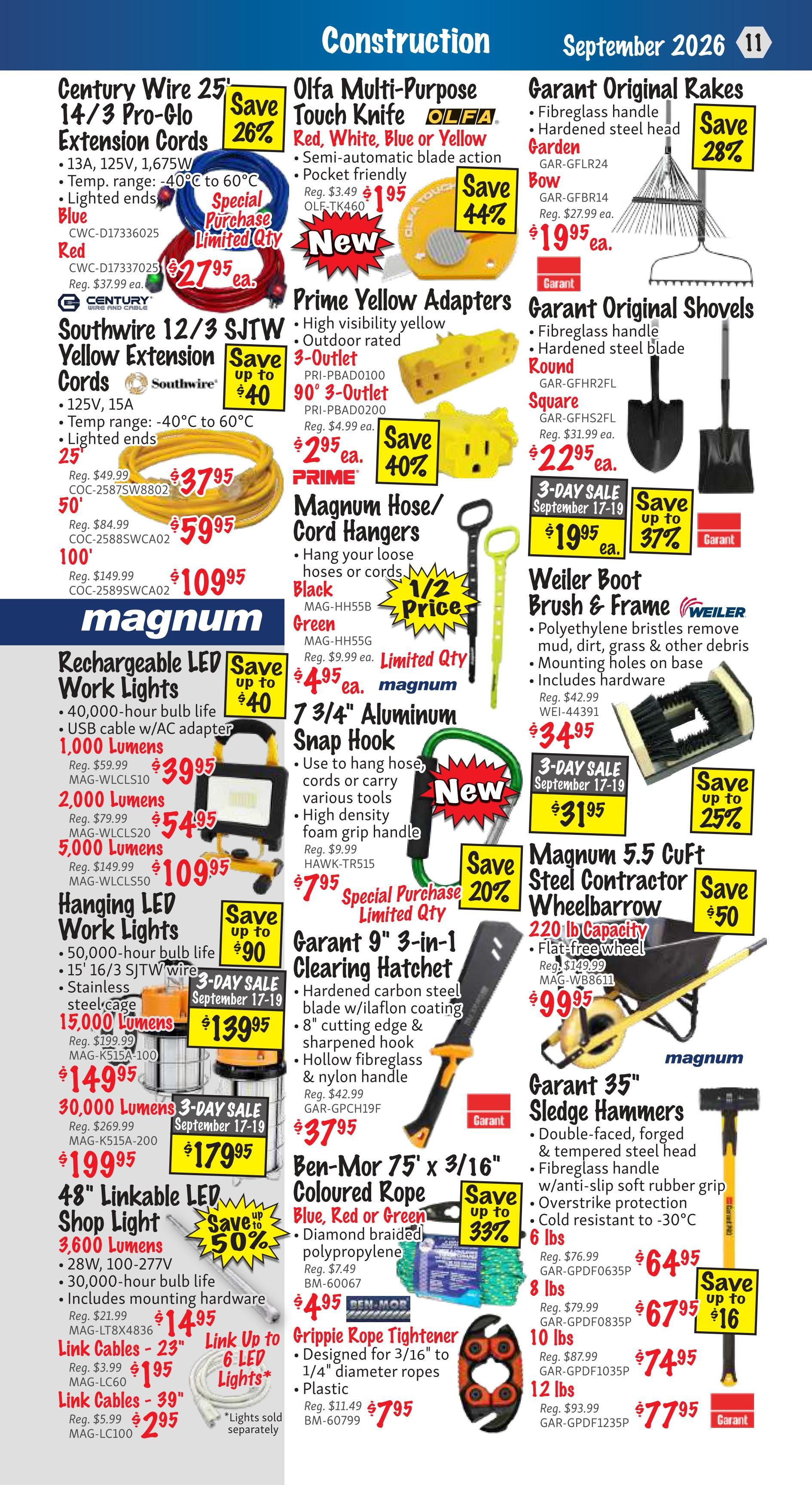 KMS Tools and Equipment Flyer September 1 to 30