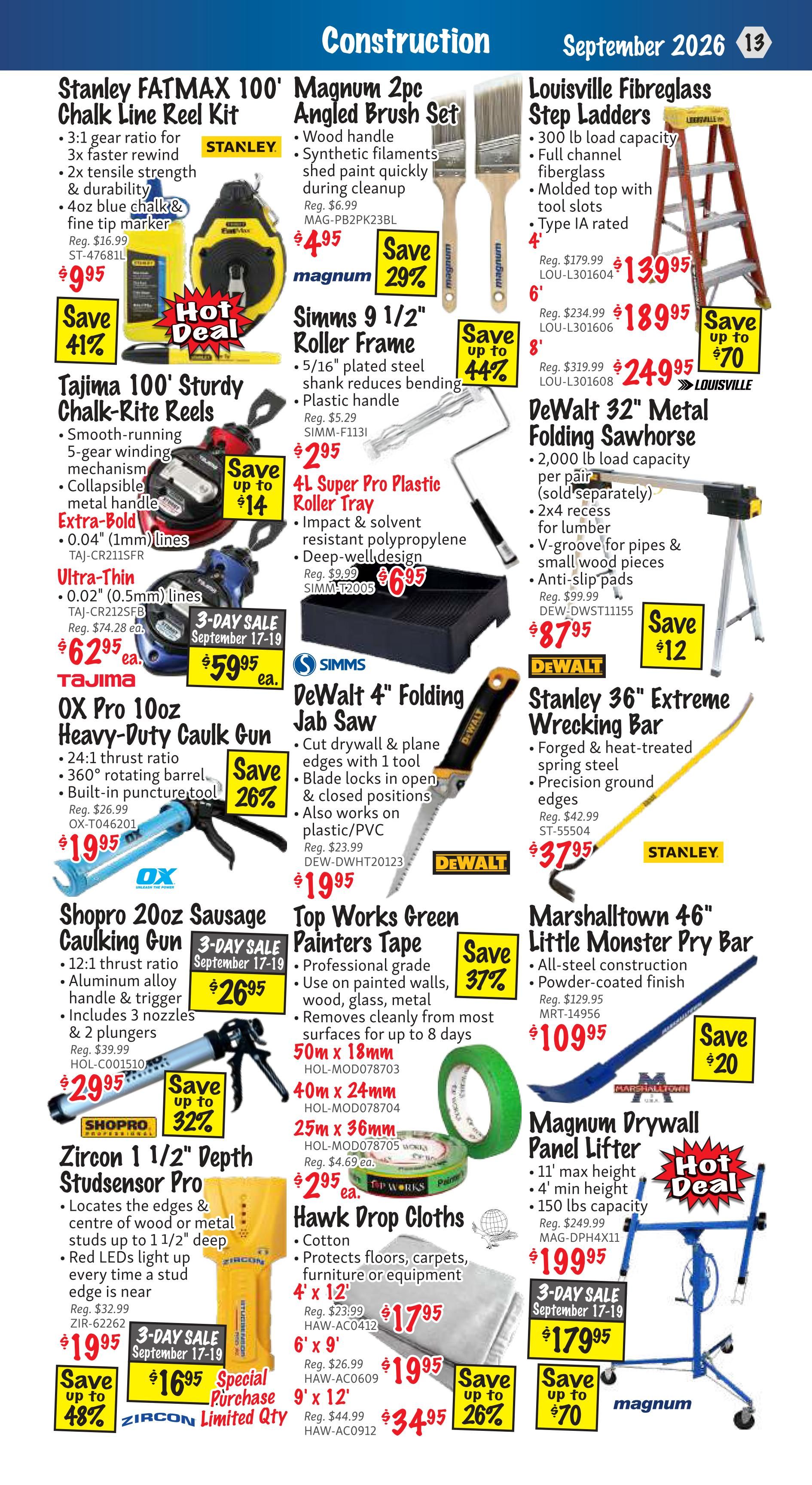 KMS Tools and Equipment Flyer September 1 to 30