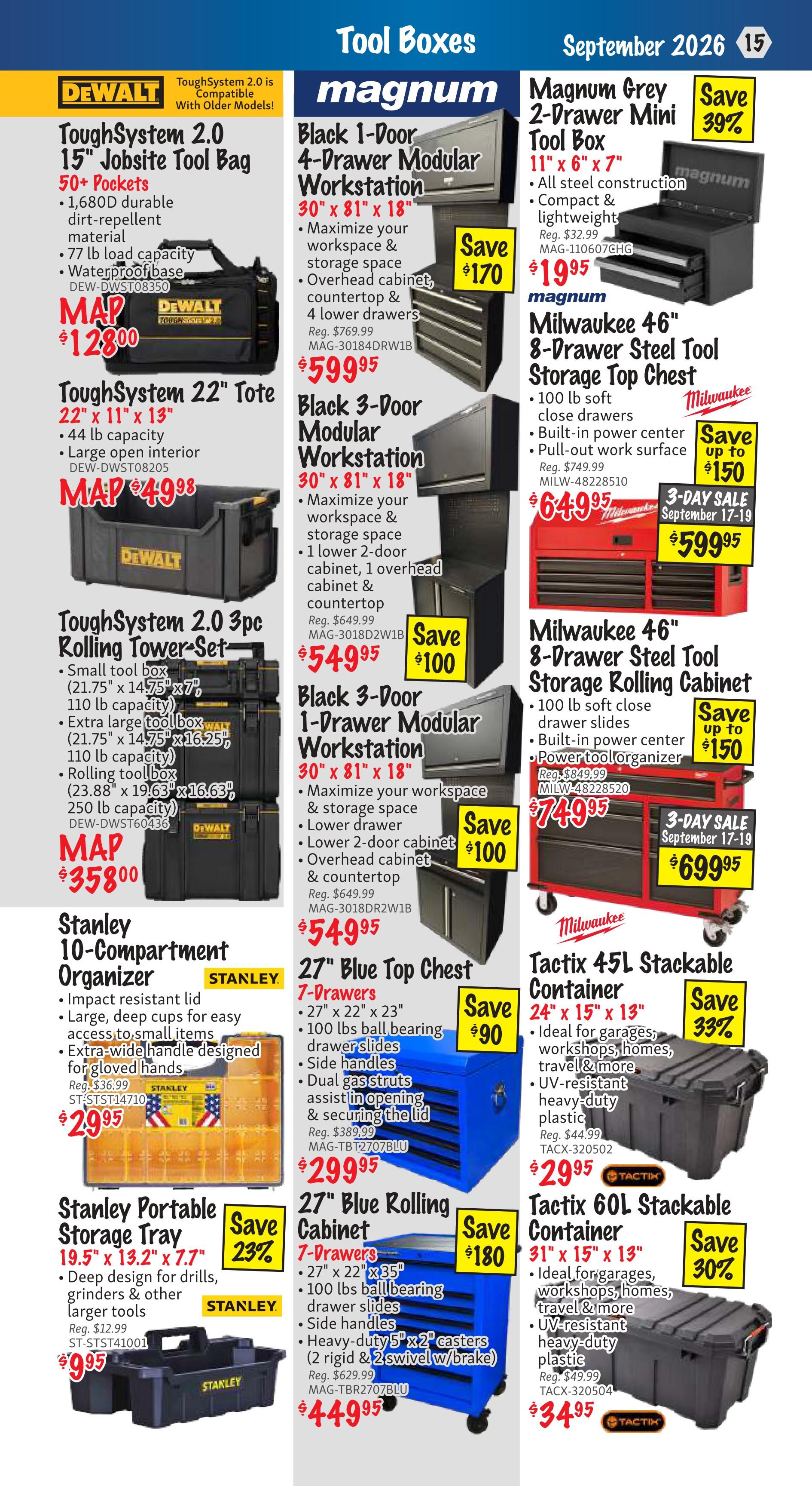 KMS Tools and Equipment Flyer September 1 to 30