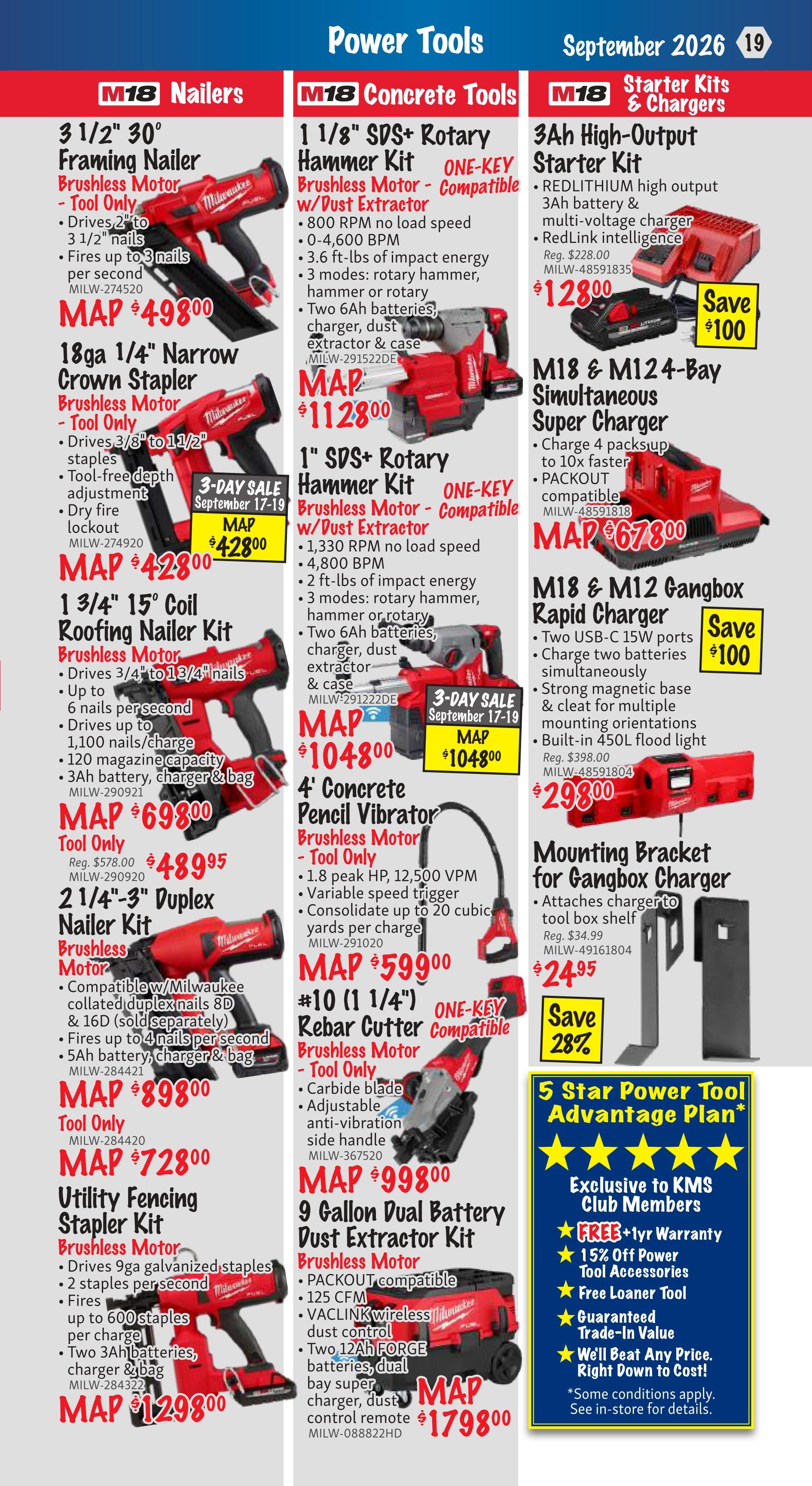 KMS Tools and Equipment Flyer September 1 to 30