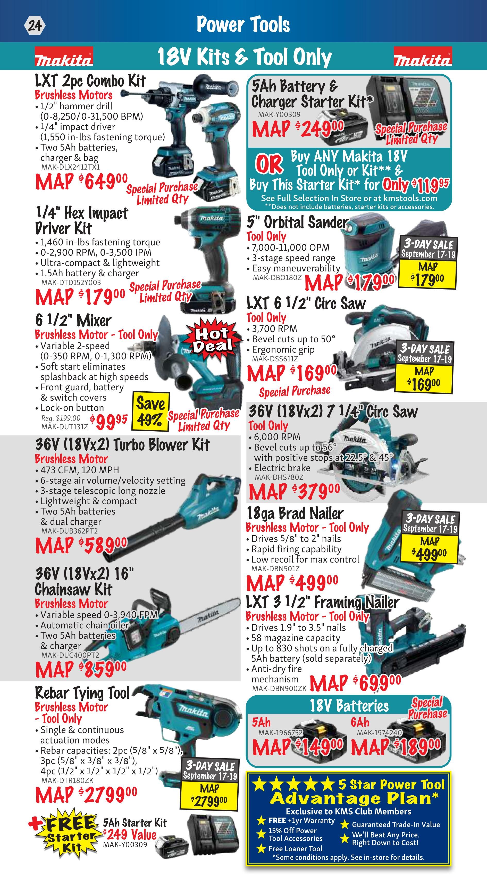KMS Tools and Equipment Flyer September 1 to 30