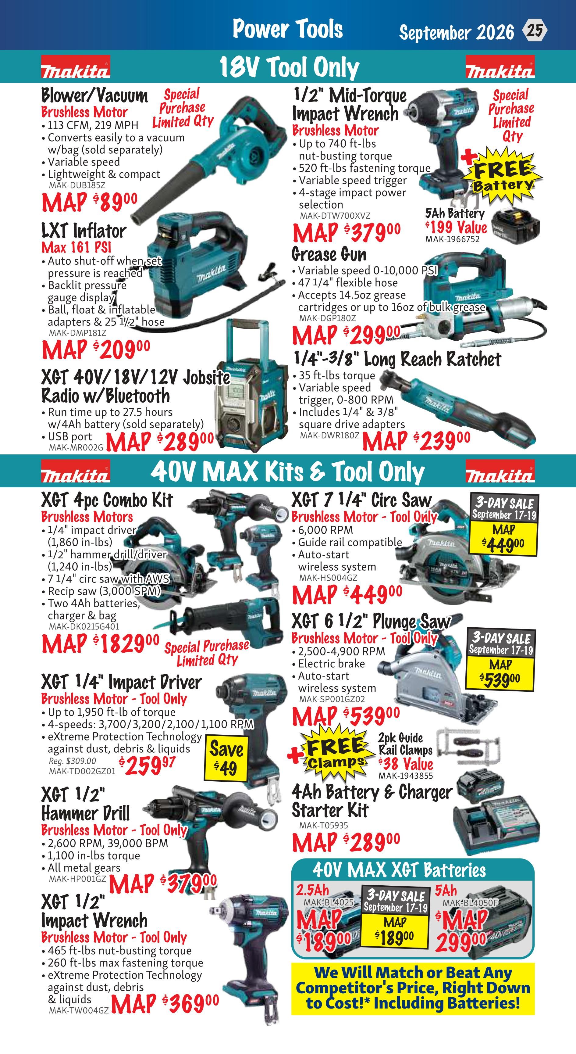 KMS Tools and Equipment Flyer September 1 to 30