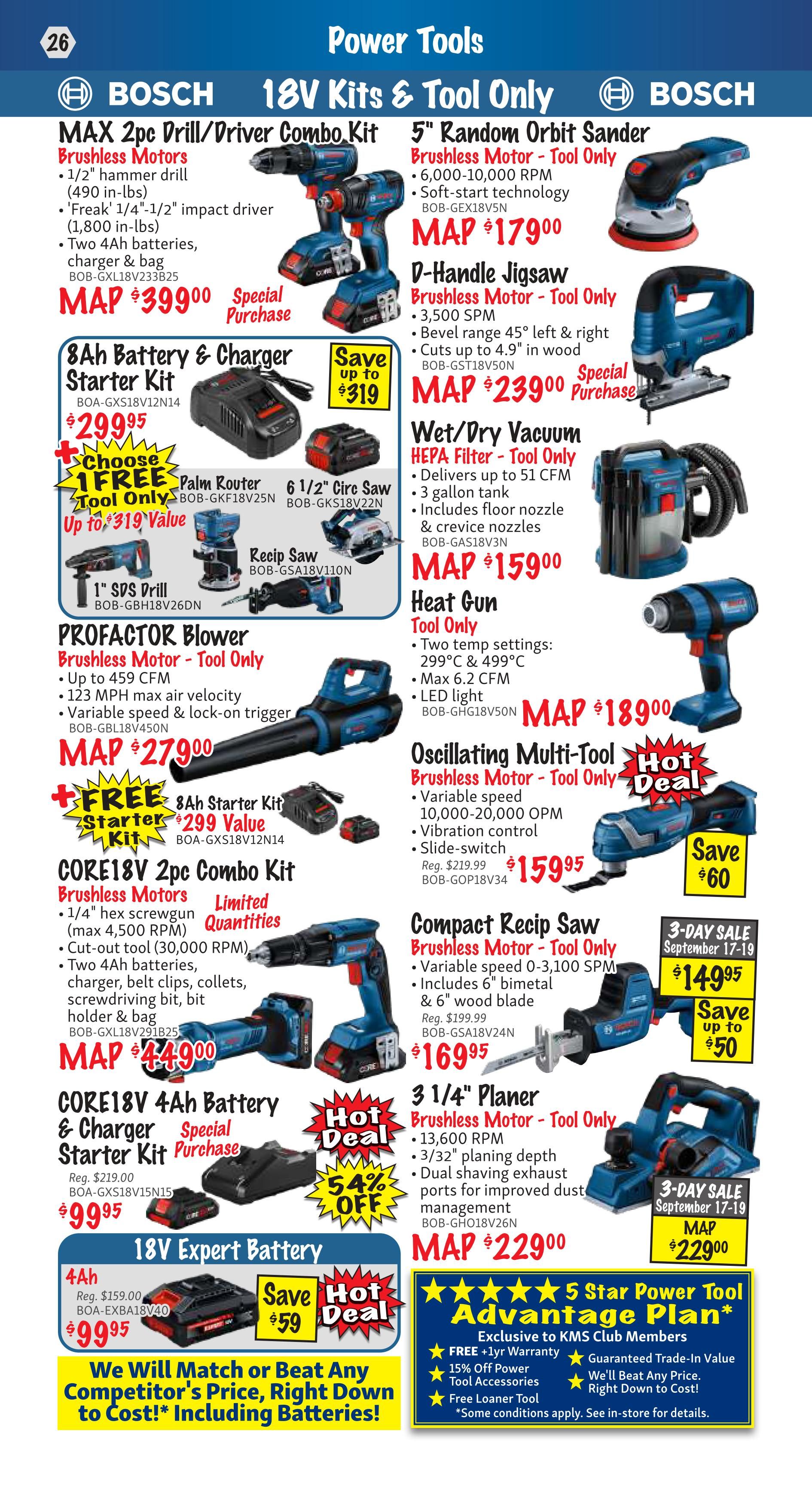 KMS Tools and Equipment Flyer September 1 to 30