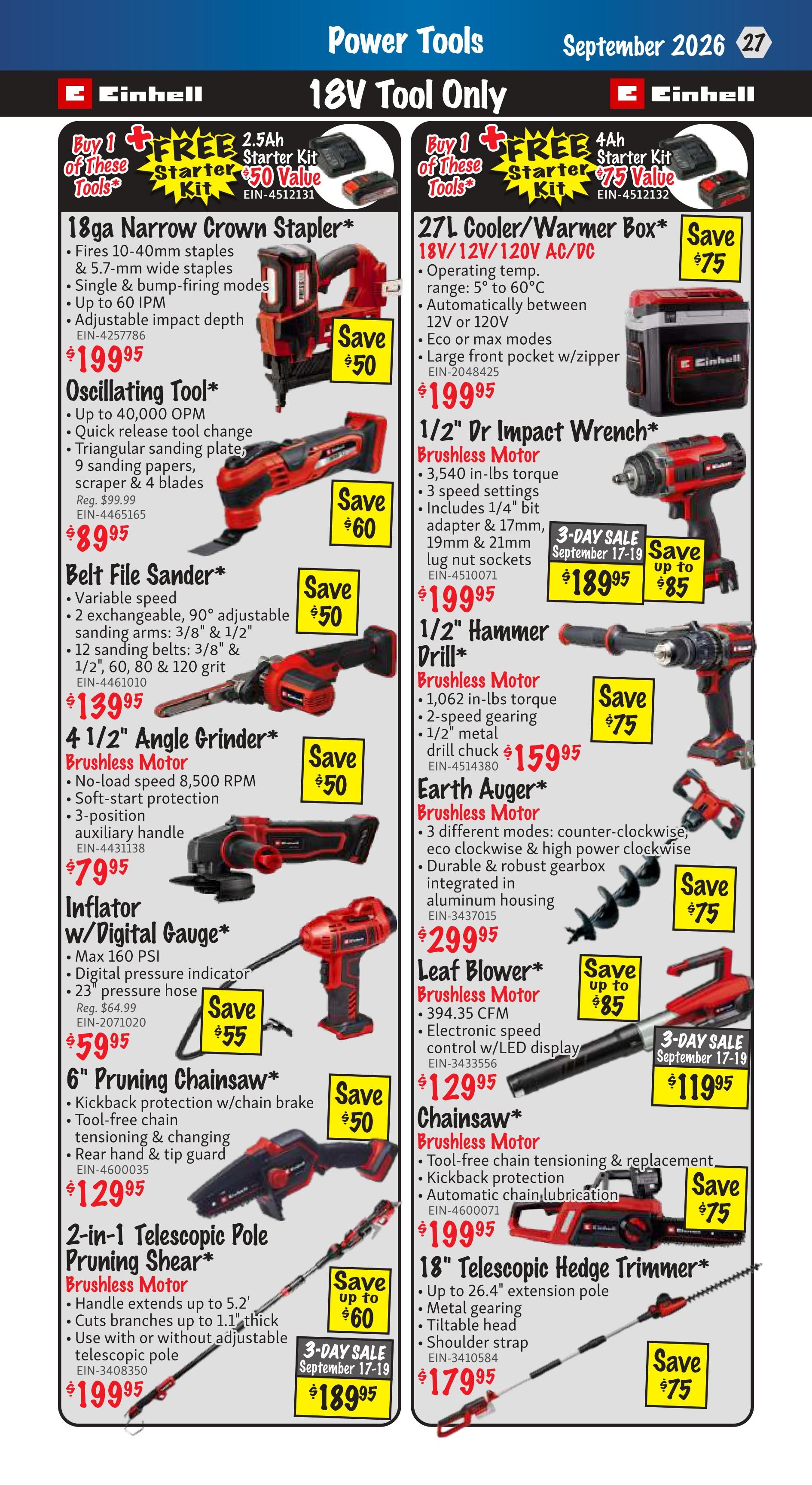 KMS Tools and Equipment Flyer September 1 to 30