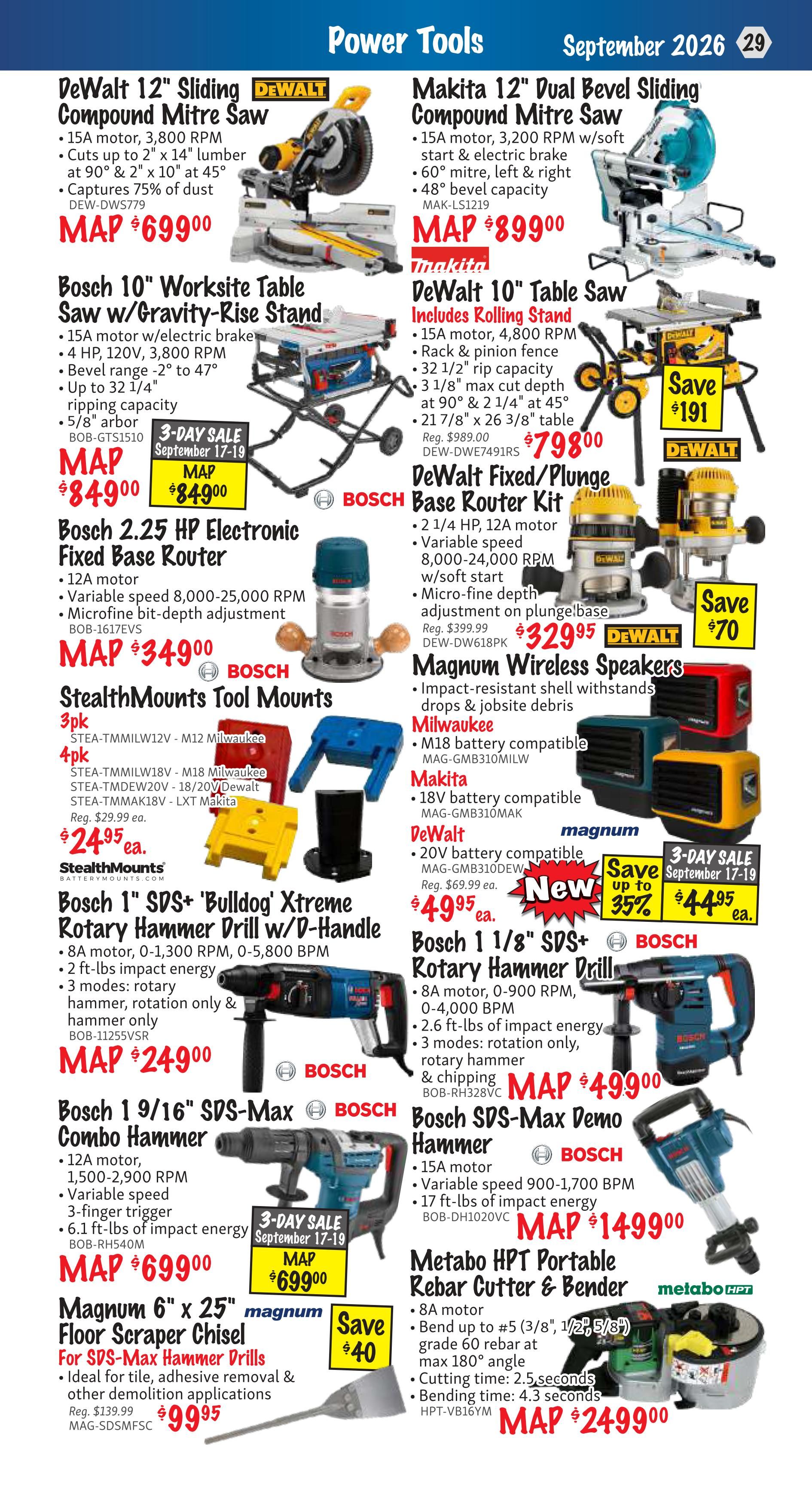 KMS Tools and Equipment Flyer September 1 to 30