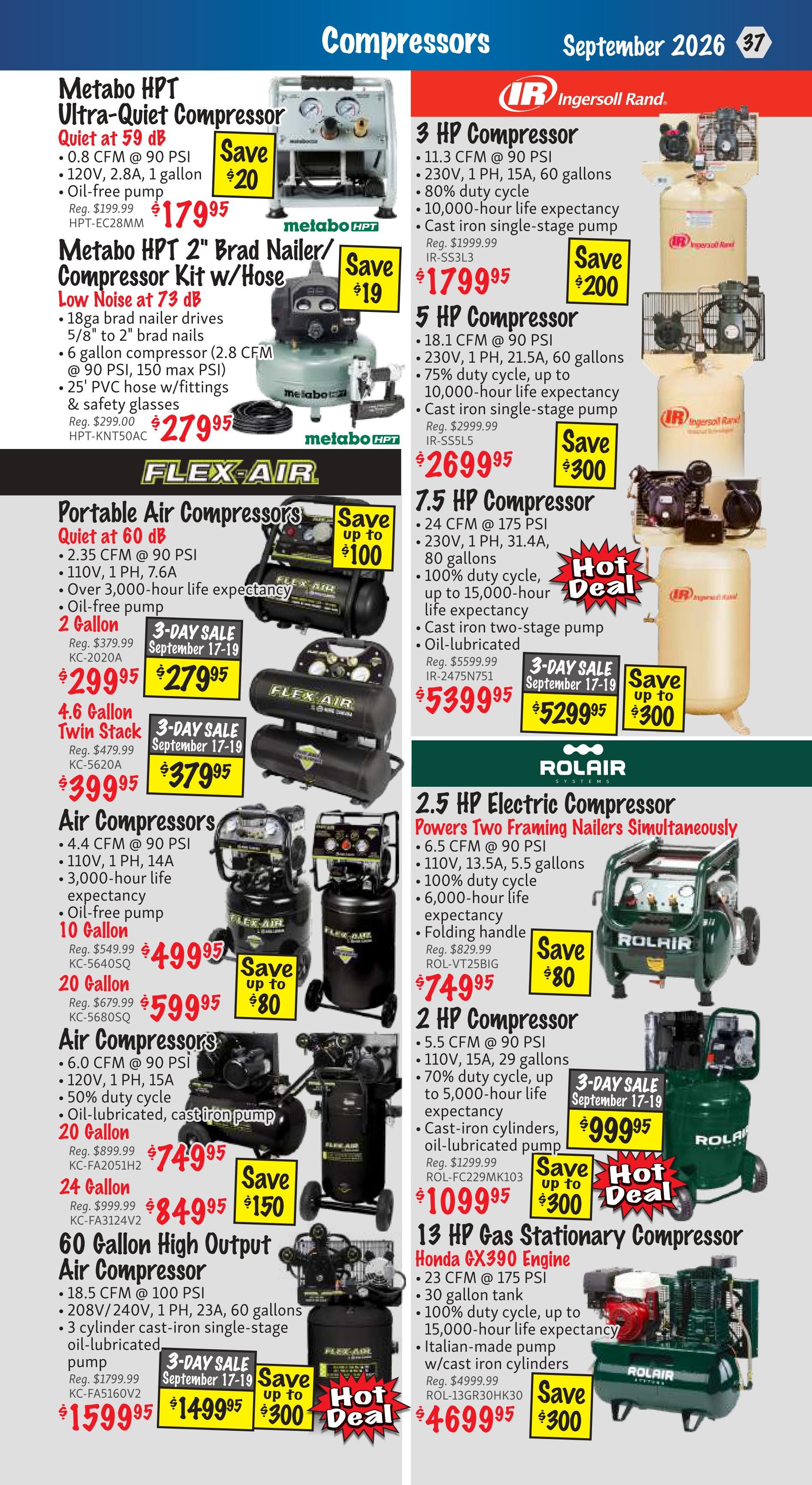 KMS Tools and Equipment Flyer September 1 to 30