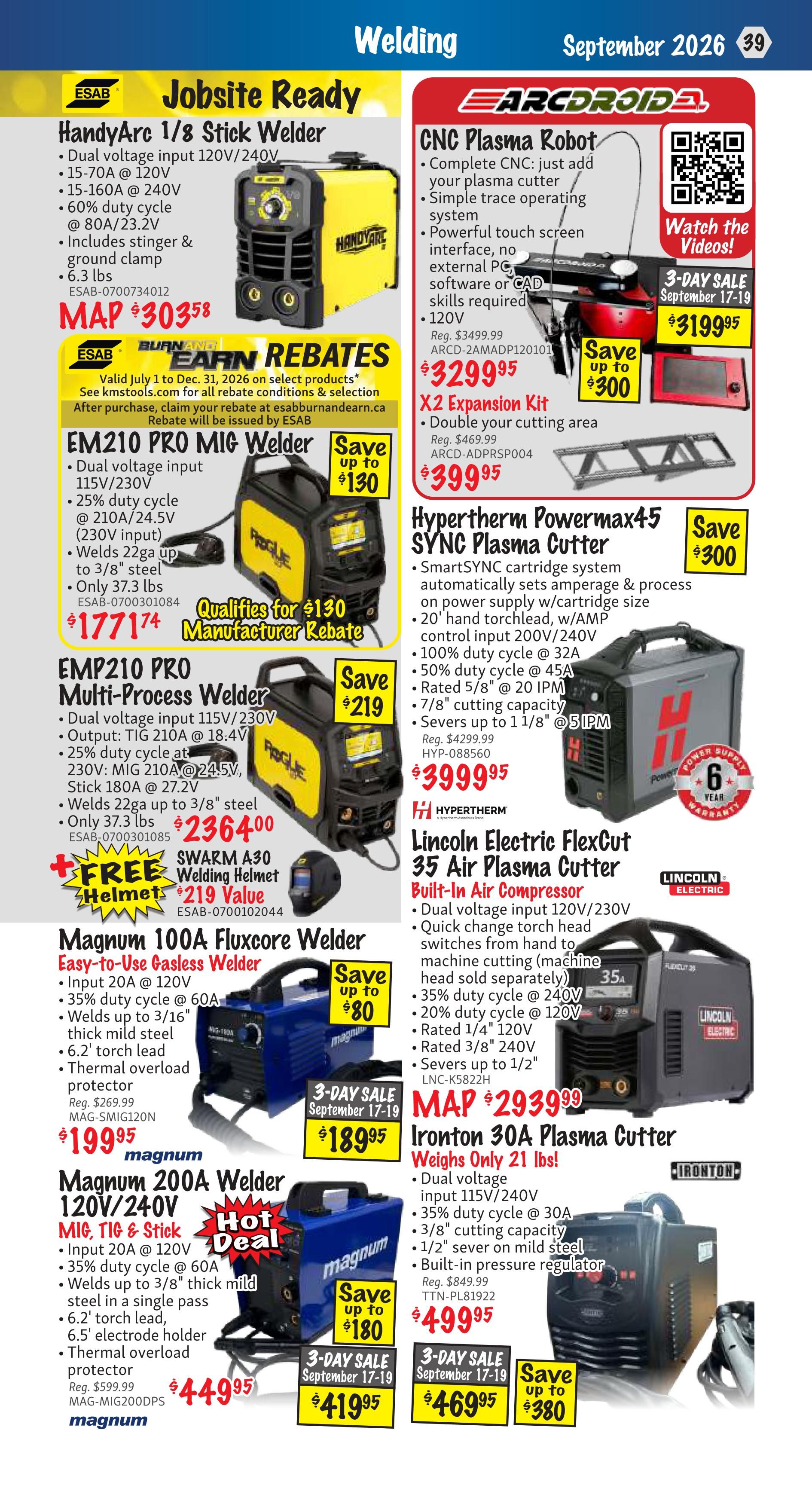 KMS Tools and Equipment Flyer September 1 to 30