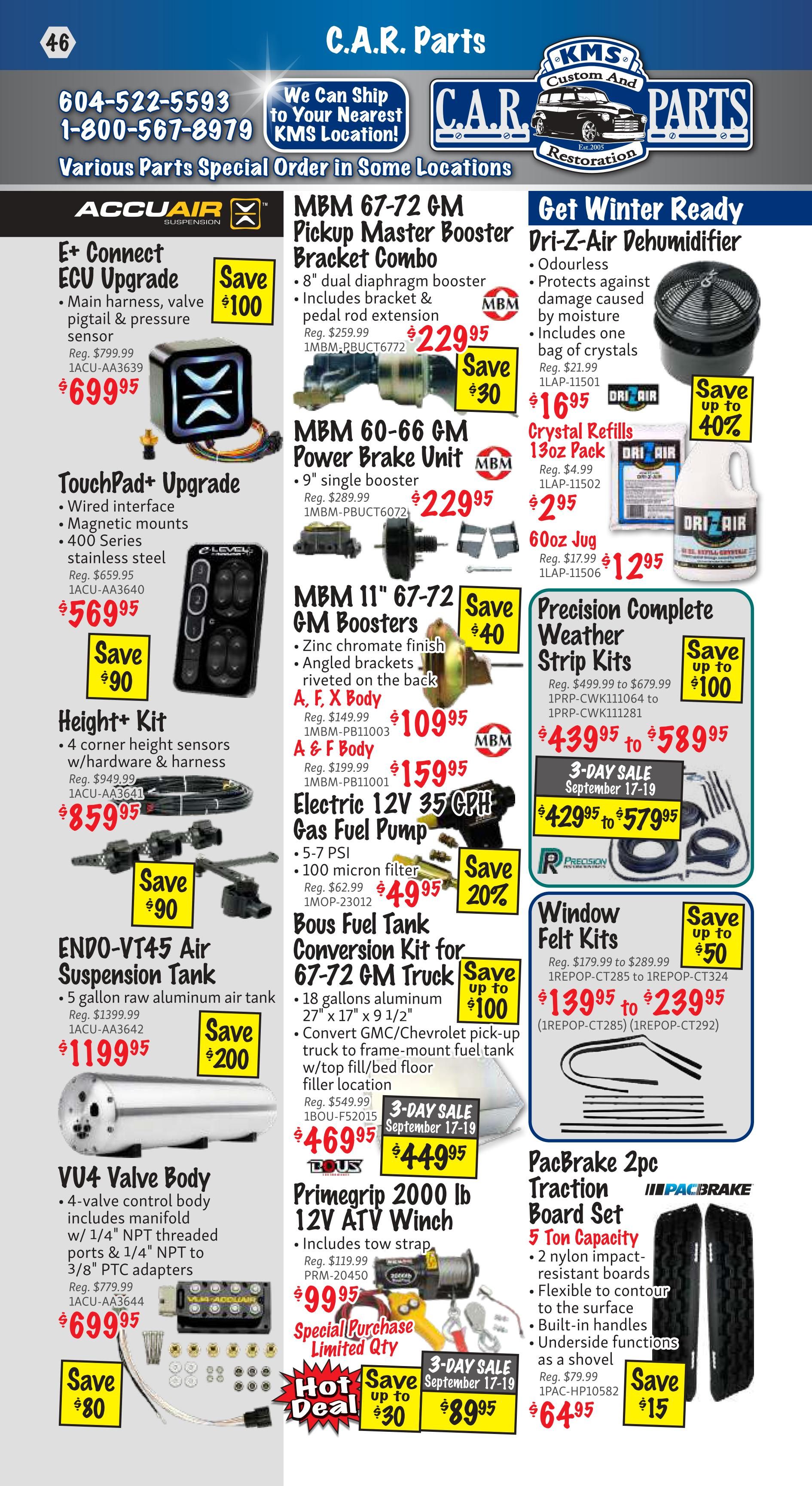 KMS Tools and Equipment Flyer September 1 to 30