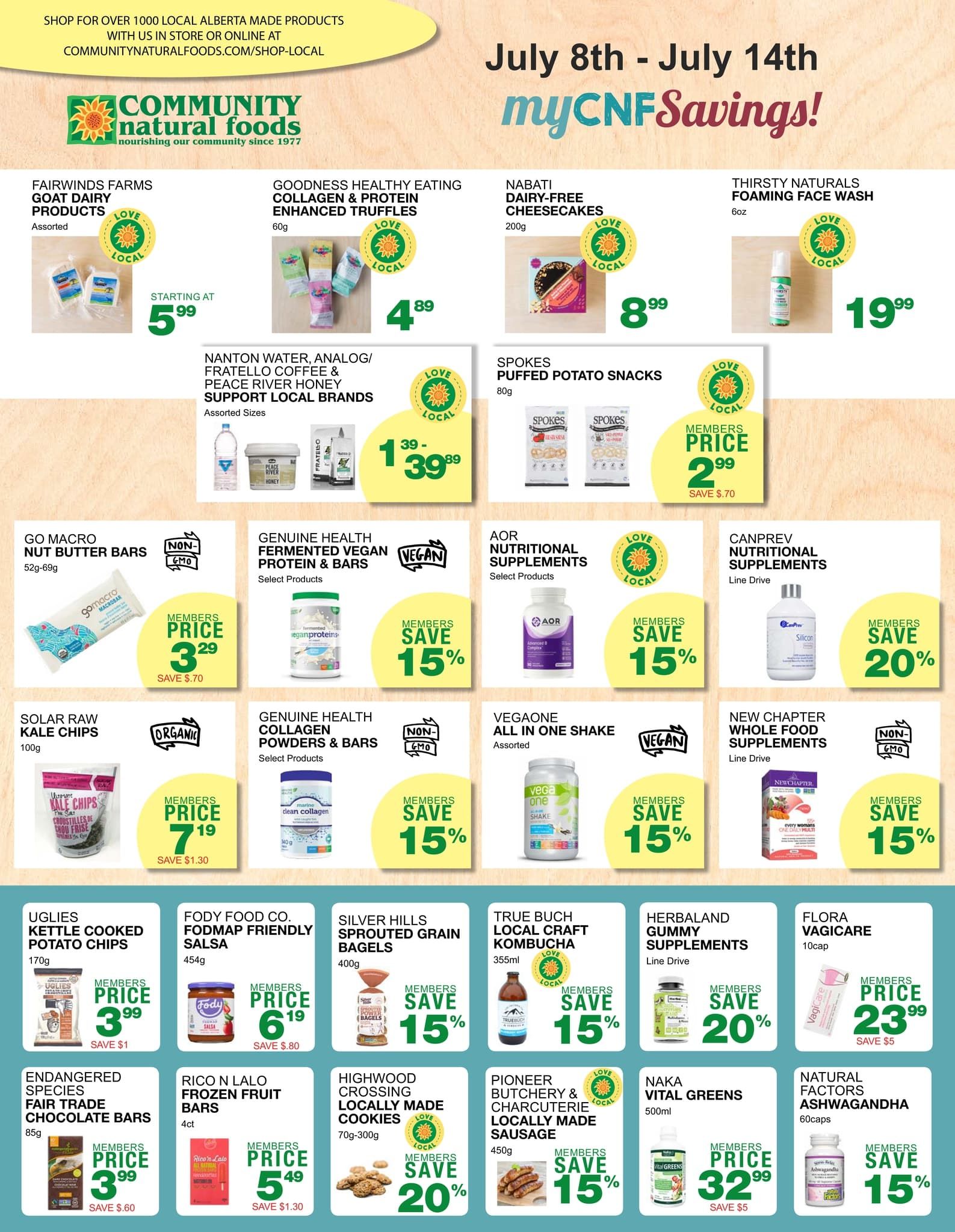 Community Natural Foods Flyer July 8 to 14
