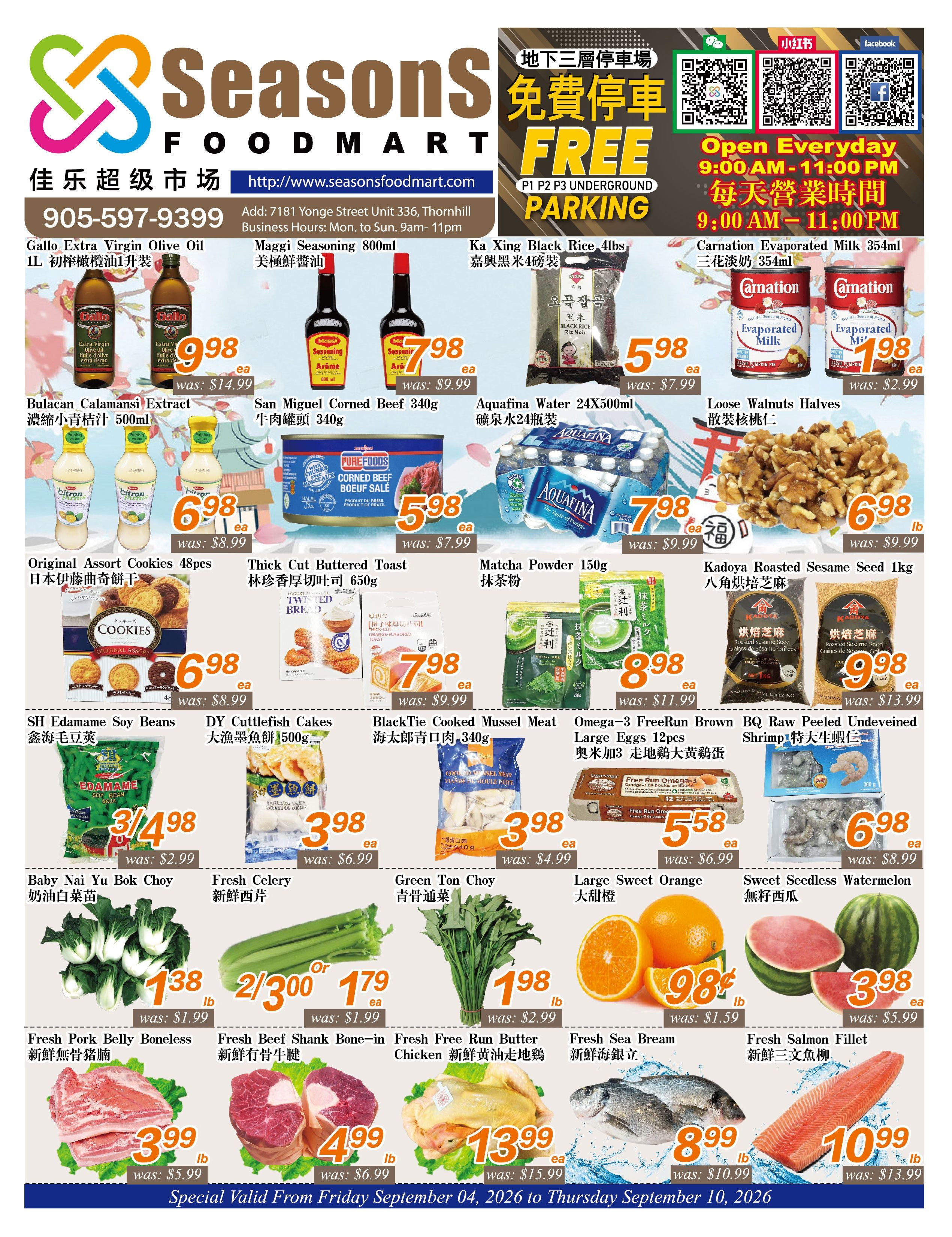 Seasons Food Mart (Thornhill) Flyer September 4 to 10