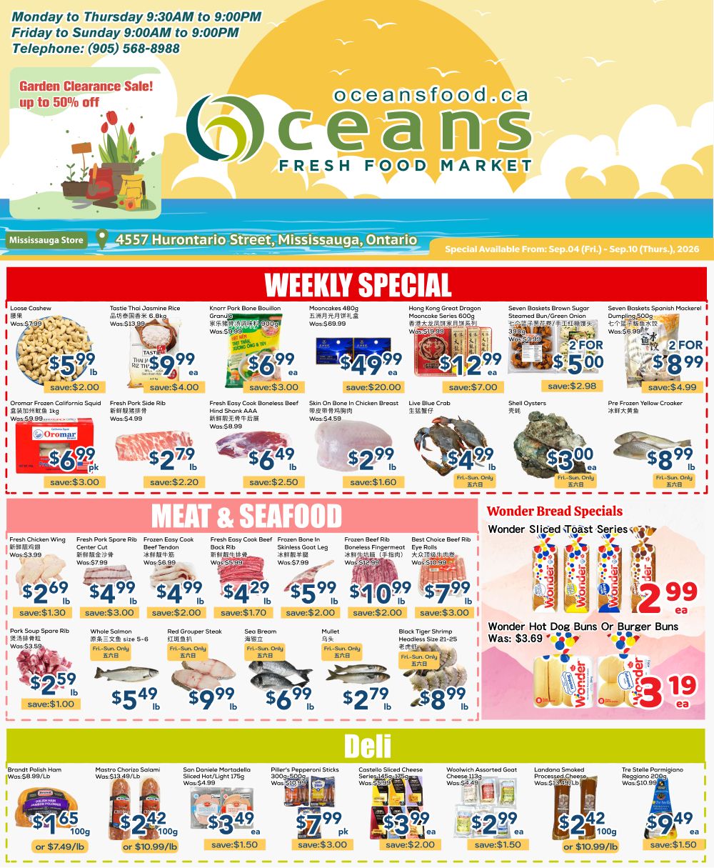 Oceans Fresh Food Market (Mississauga) Flyer September 4 to 10
