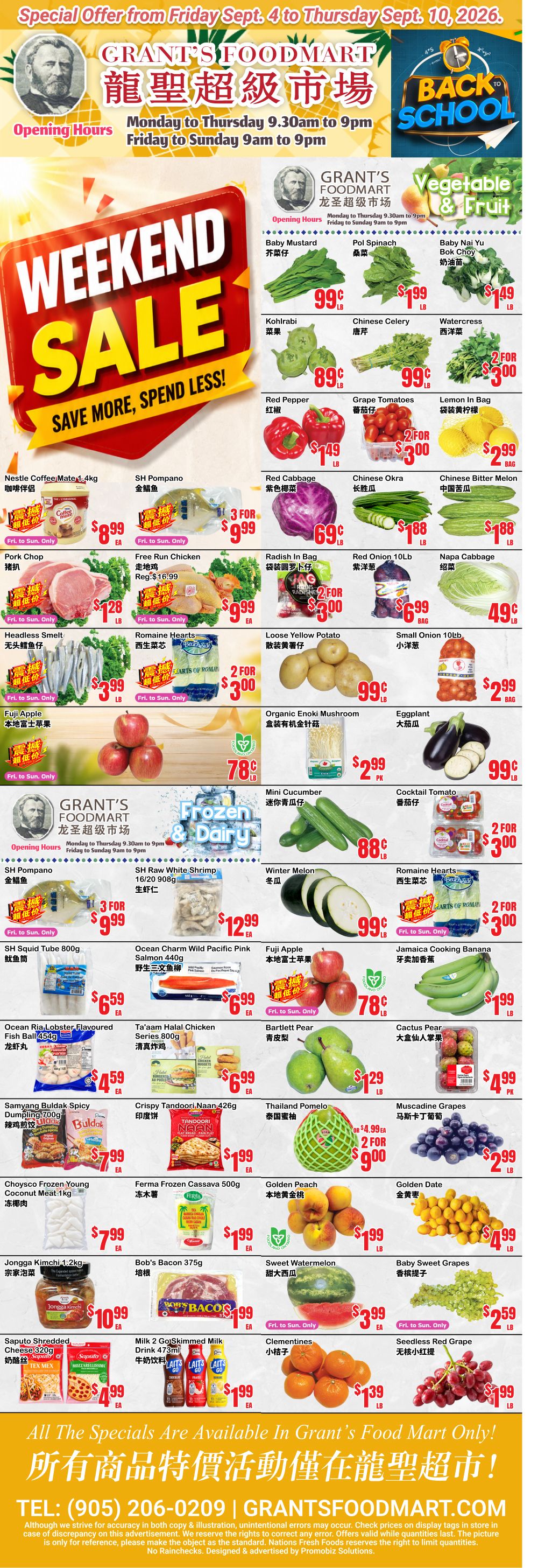 Grant's Food Mart Flyer September 4 to 10