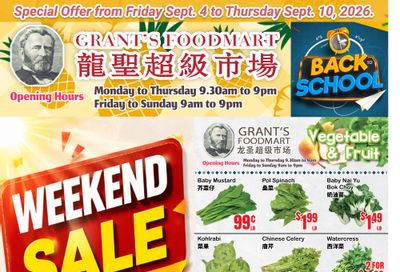 Grant's Food Mart Flyer September 4 to 10