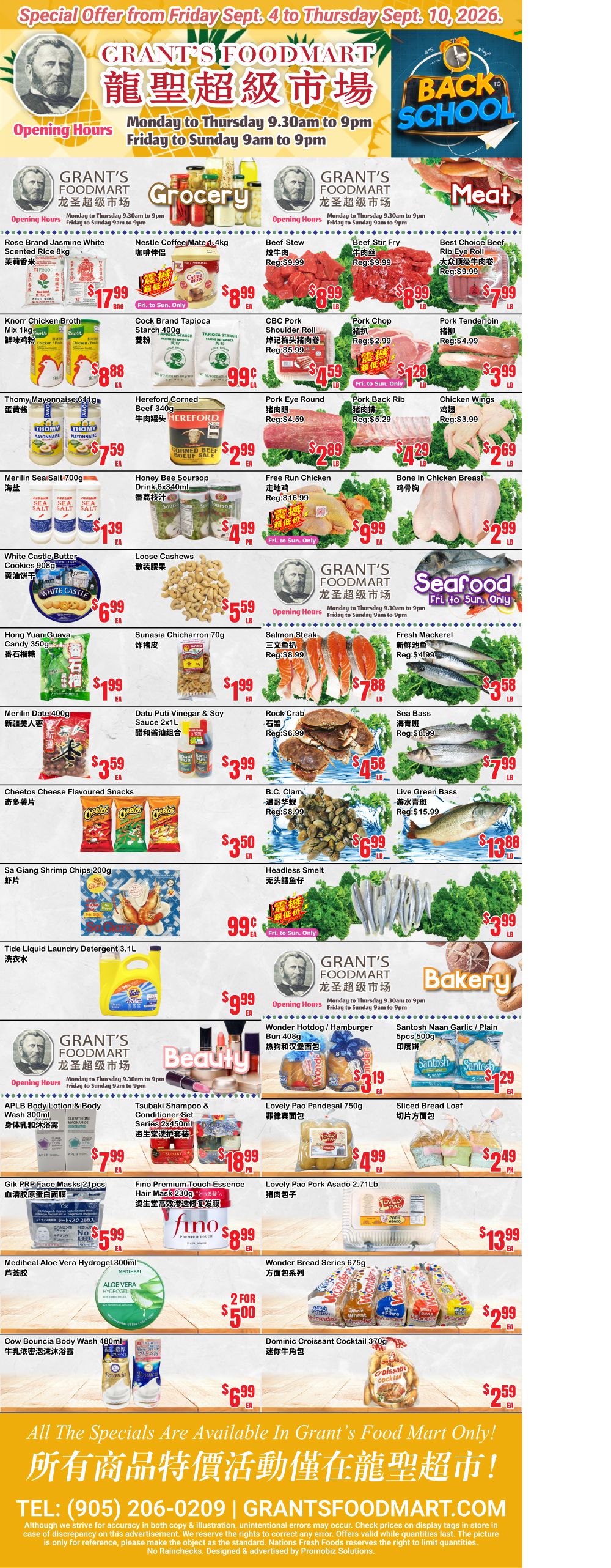 Grant's Food Mart Flyer September 4 to 10