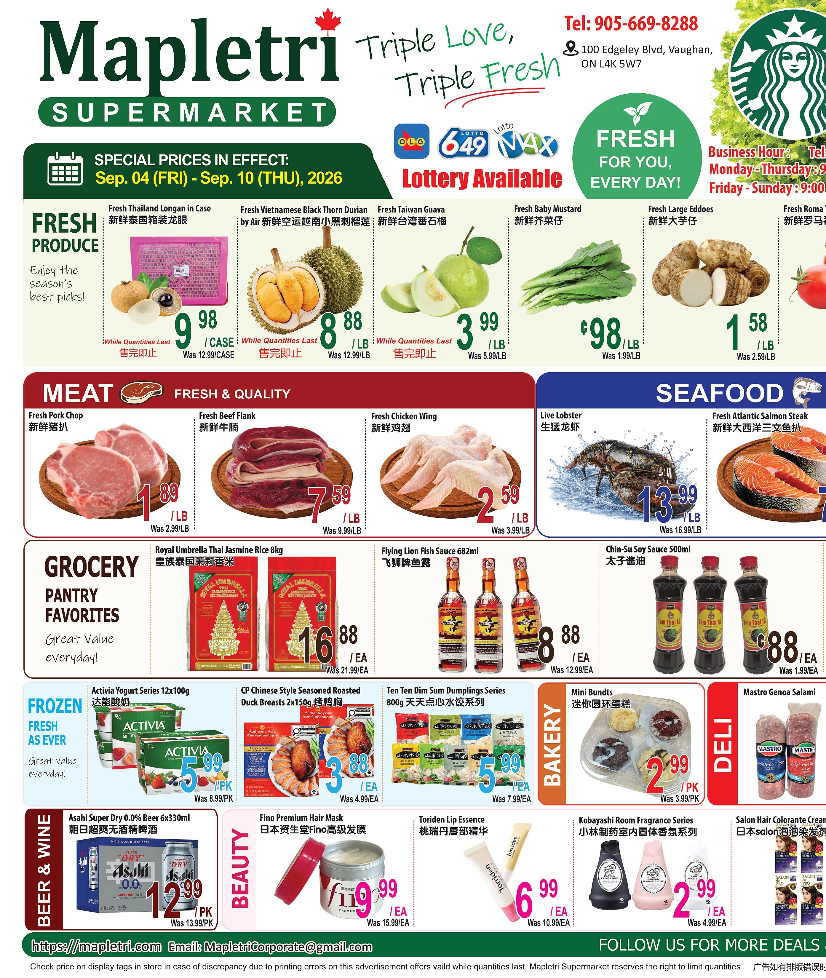 Mapletri Supermarket Flyer September 4 to 10