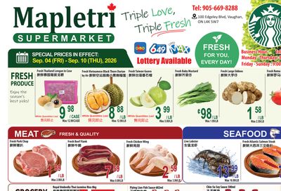 Mapletri Supermarket Flyer September 4 to 10