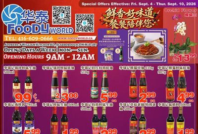 Foody World (Scarborough, ON) Flyer September 4 to 10