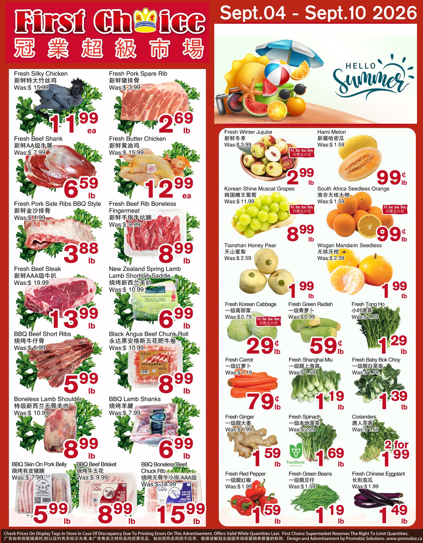 First Choice Supermarket Flyer September 4 to 10