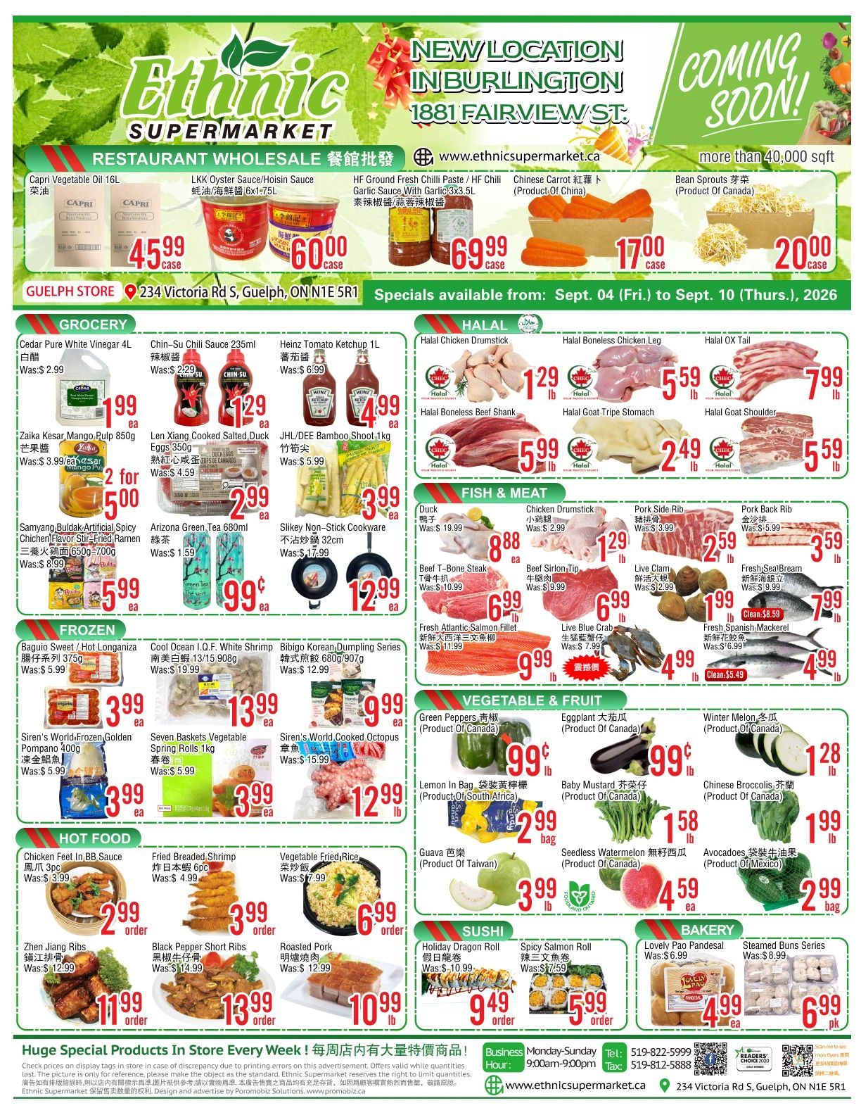 Ethnic Supermarket (Guelph) Flyer September 4 to 10
