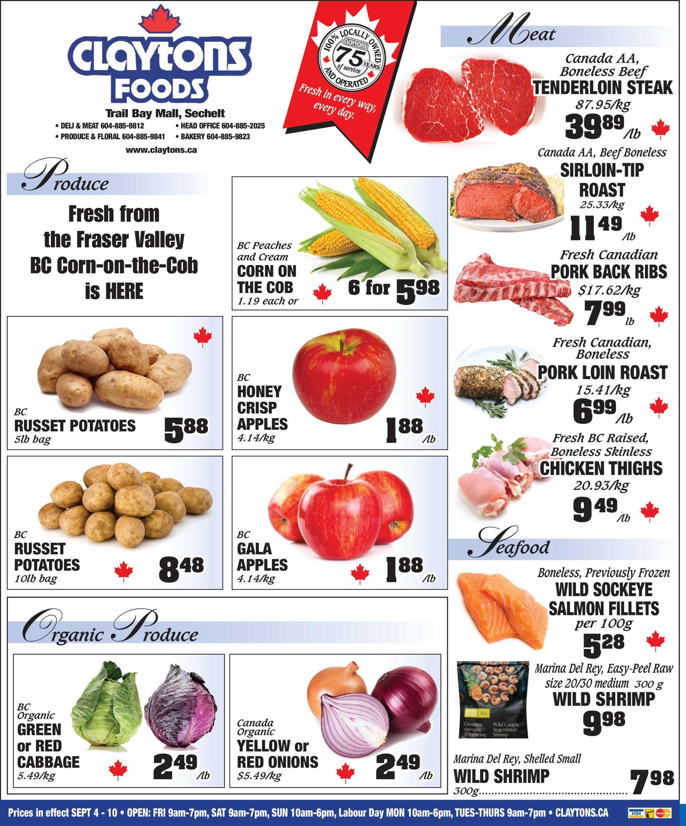 Claytons Heritage Market Flyer September 4 to 10