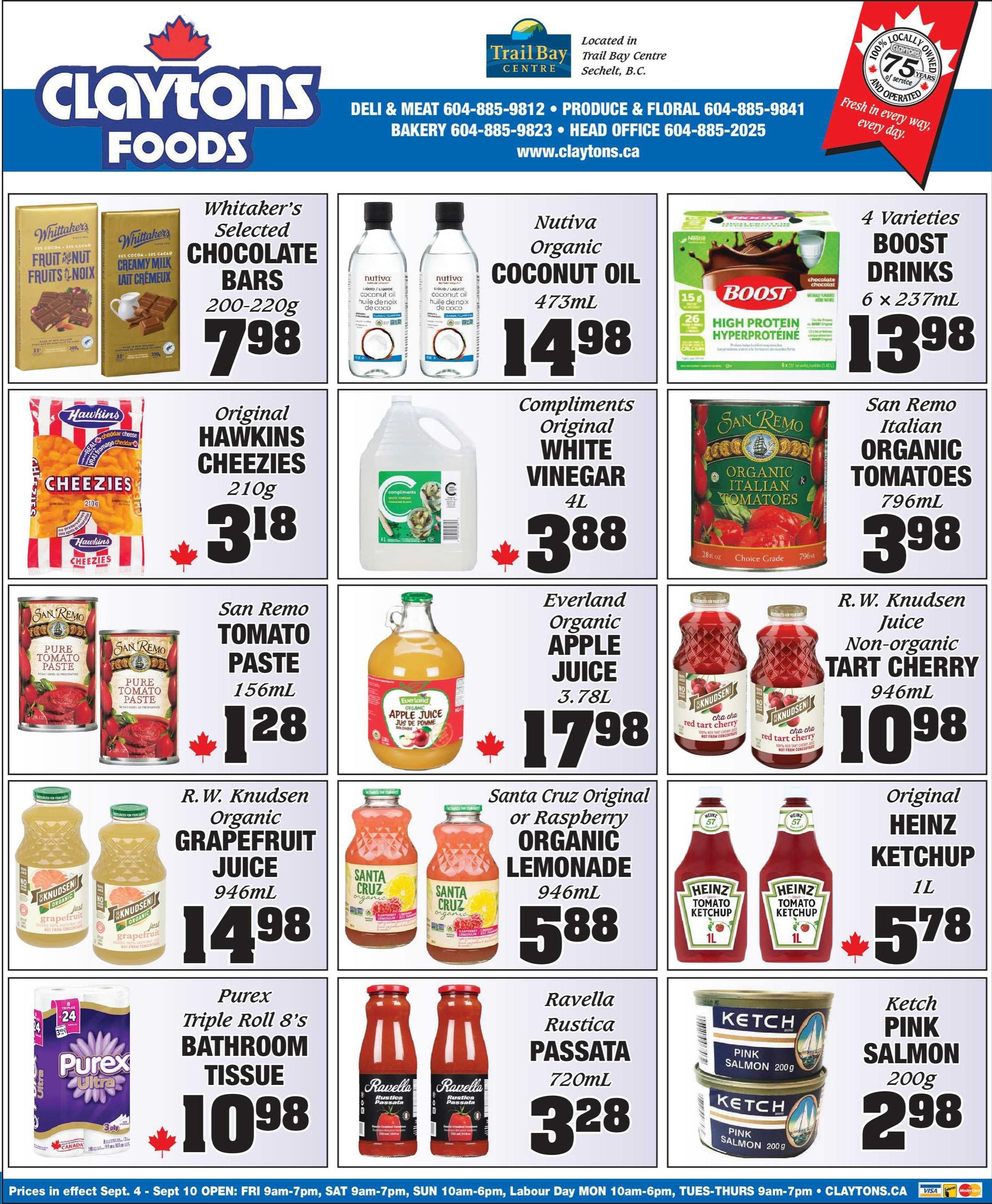 Claytons Heritage Market Flyer September 4 to 10