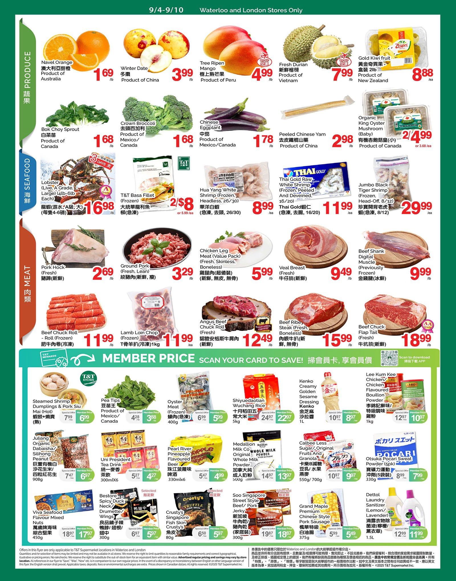 T&T Supermarket (London & Waterloo) Flyer September 4 to 10