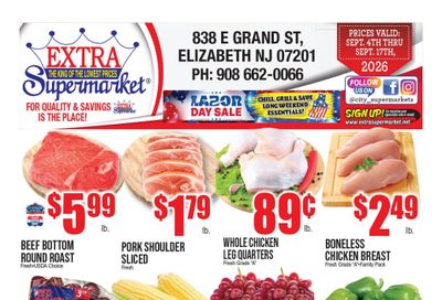 Extra Supermarket (Elizabeth Area, NJ) Weekly Ad September 4 - 17, 2026